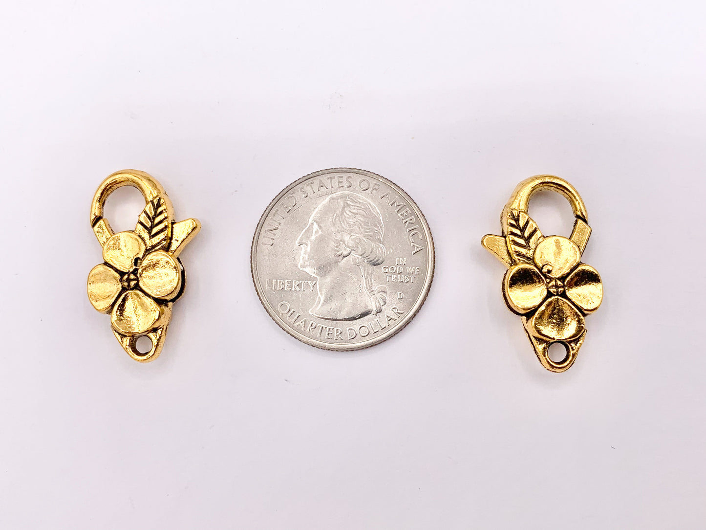 14x25mm Pewter Antique Large Flora Lobster Claw Clasps in Gold, Copper, Brass 18 PCS