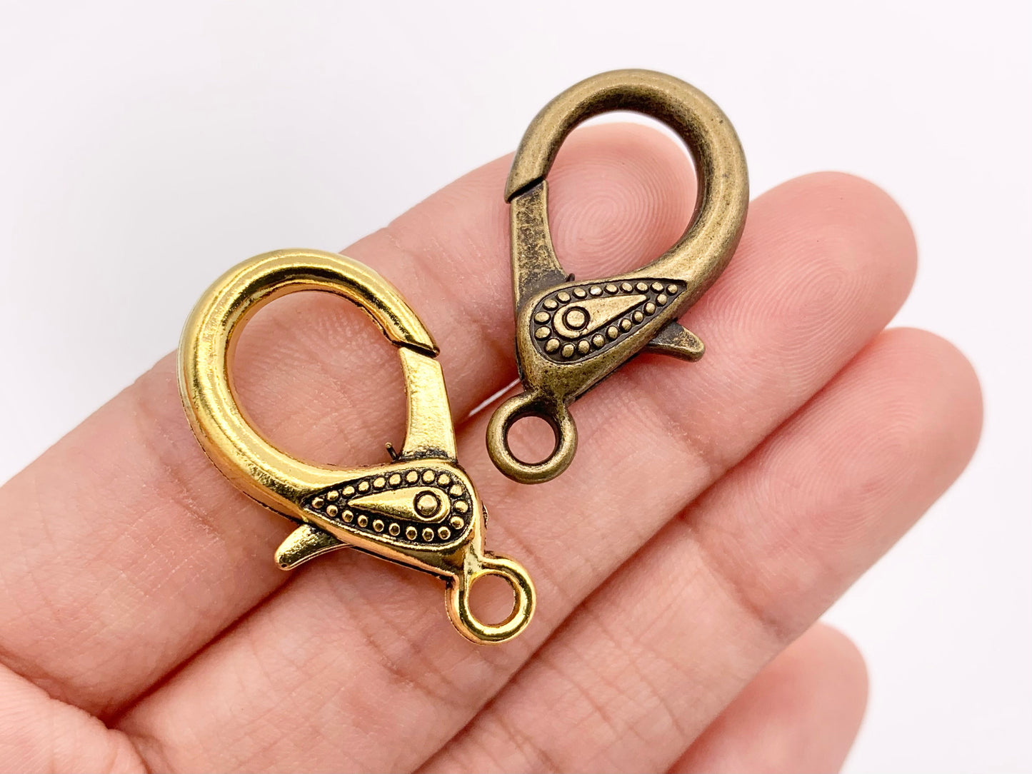 16x30mm Pewter Antique Large Lobster Claw Clasps Bulk Order in Gold, Silver, Copper, Brass and Gunmetal 18PCS