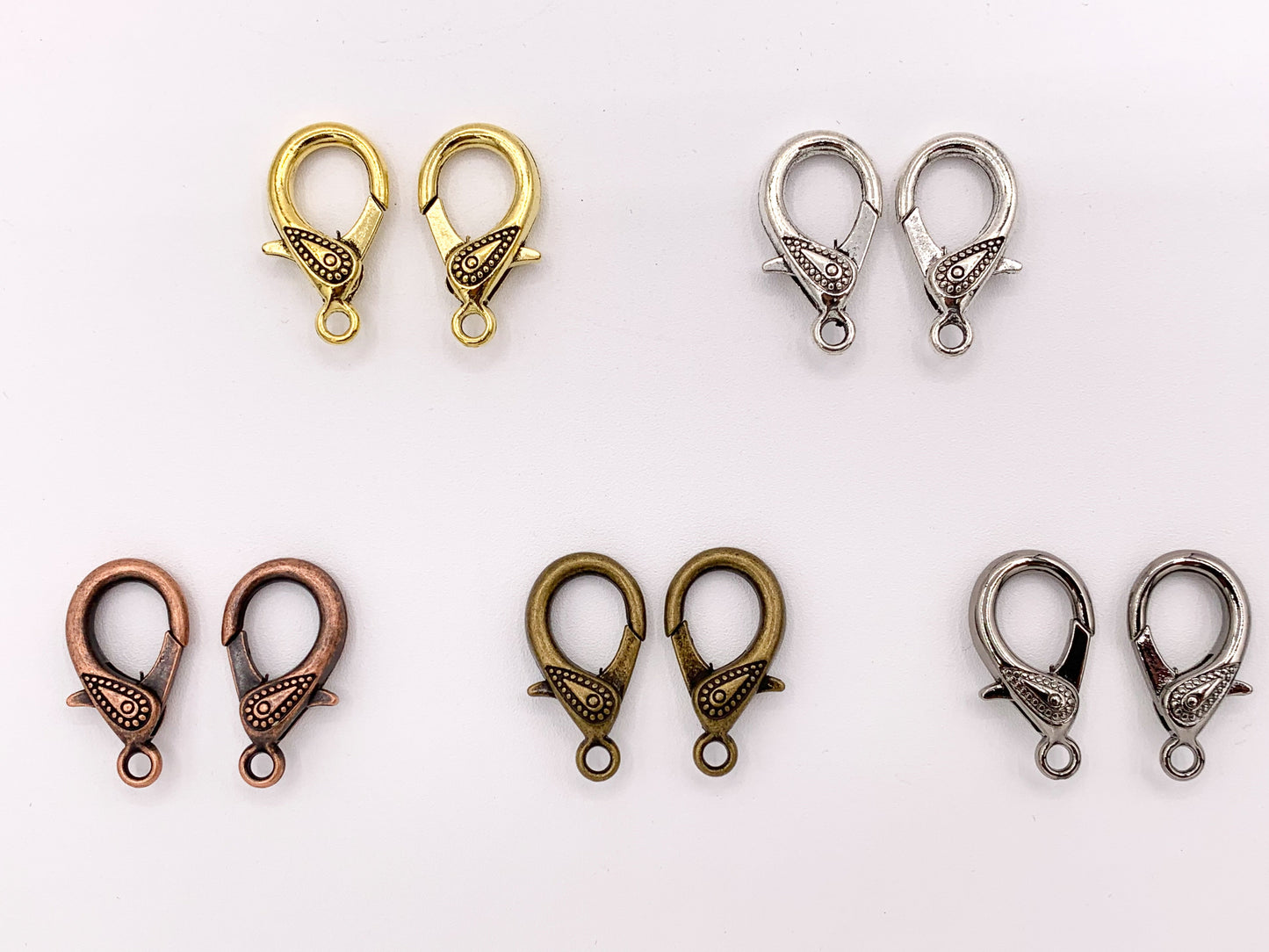 16x30mm Pewter Antique Large Lobster Claw Clasps Bulk Order in Gold, Silver, Copper, Brass and Gunmetal 18PCS
