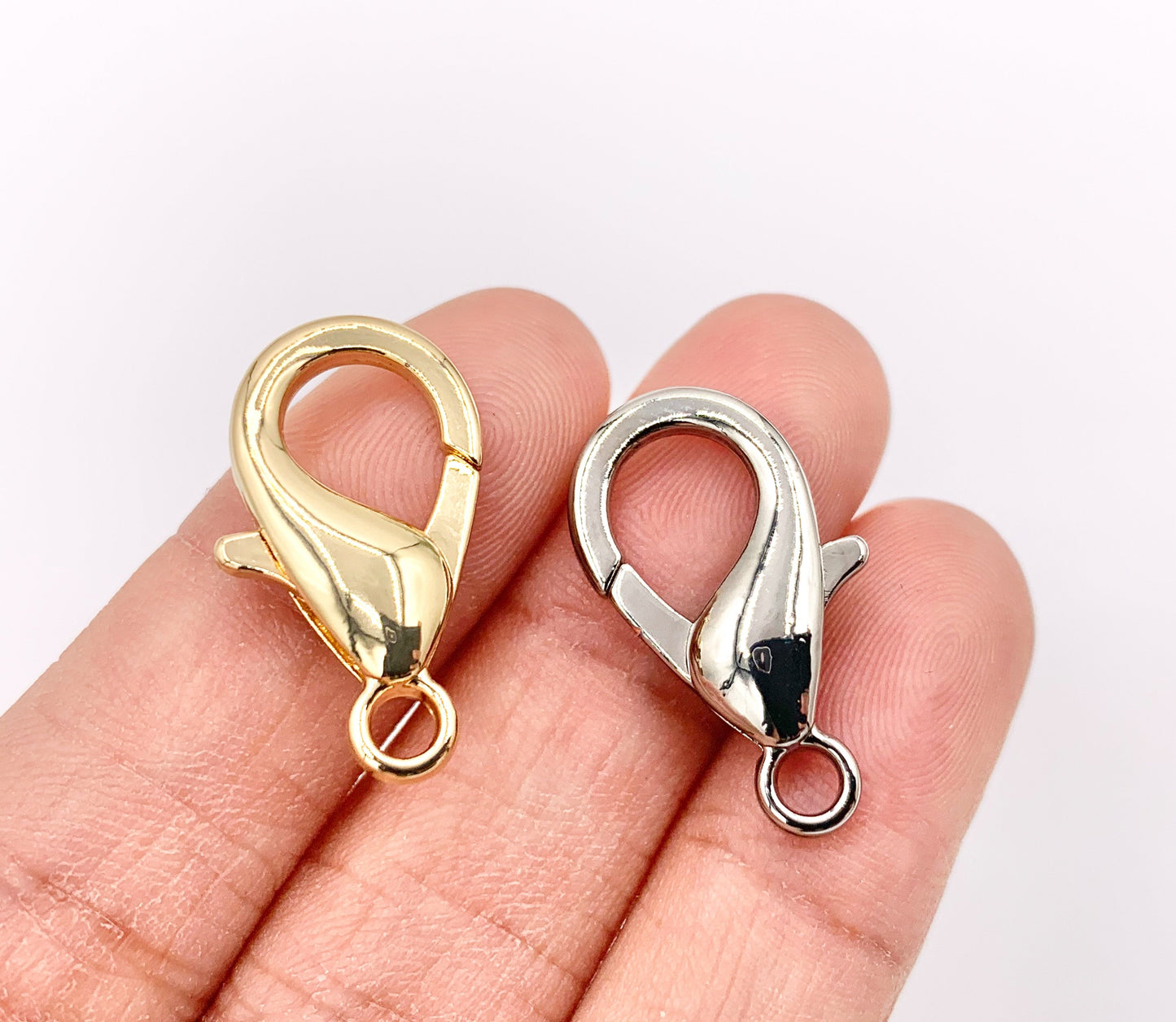 18K Gold/Silver Plated Plain Medium Large Lobster Clasp 20 PCS