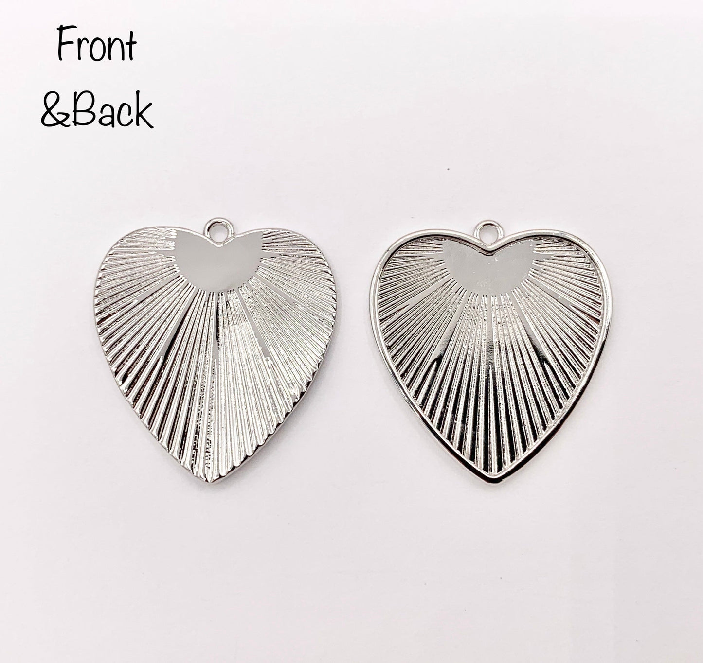 Cute Heart Charms Real 18K Gold/Silver Plated Heart Pendant Over Brass 8 PCS