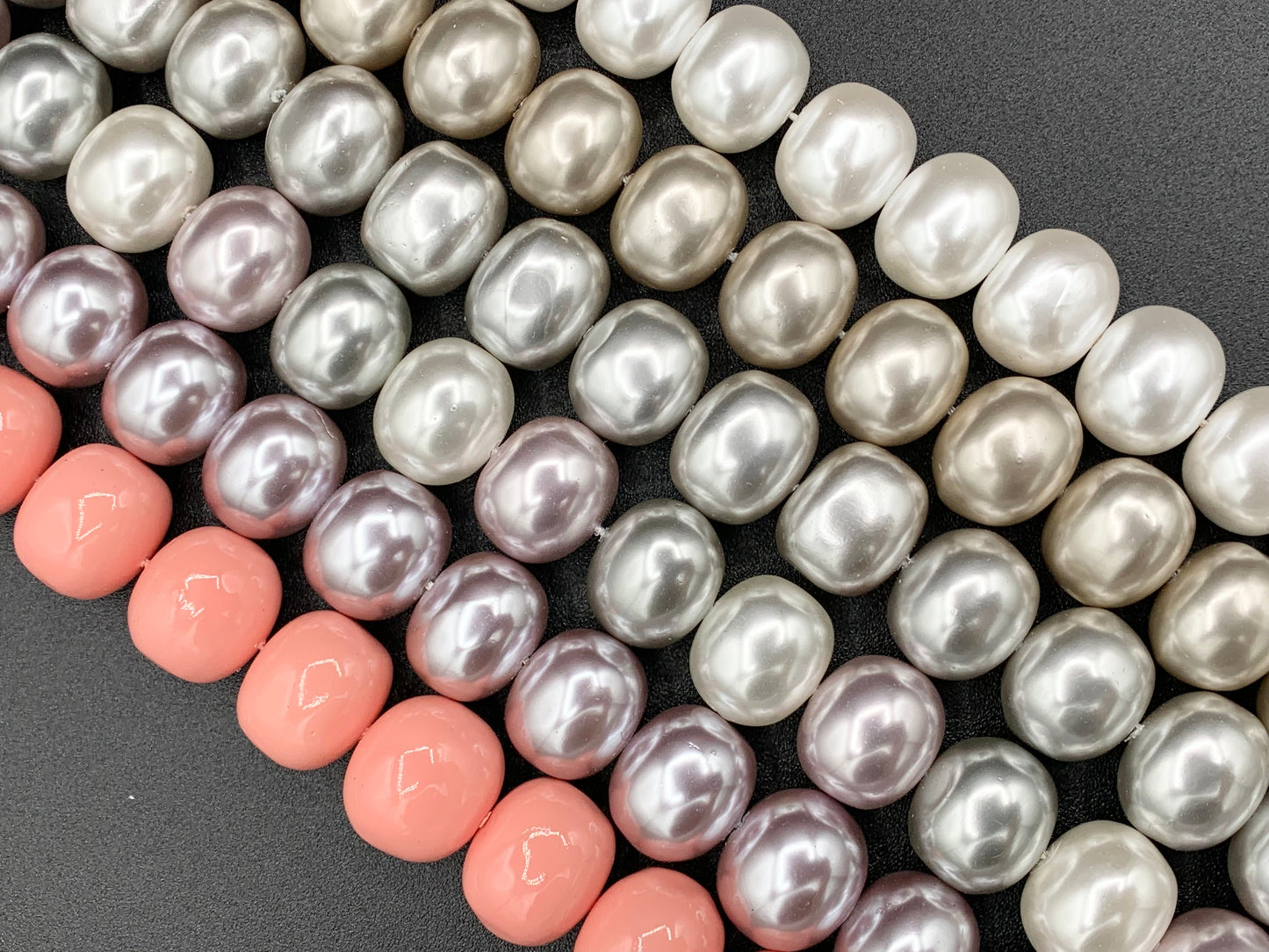 12x16mm Shell Pearl Egg Shape Beads Pearl Powder Coated Shell Oval Beads Around 15-16" (1 Strand)