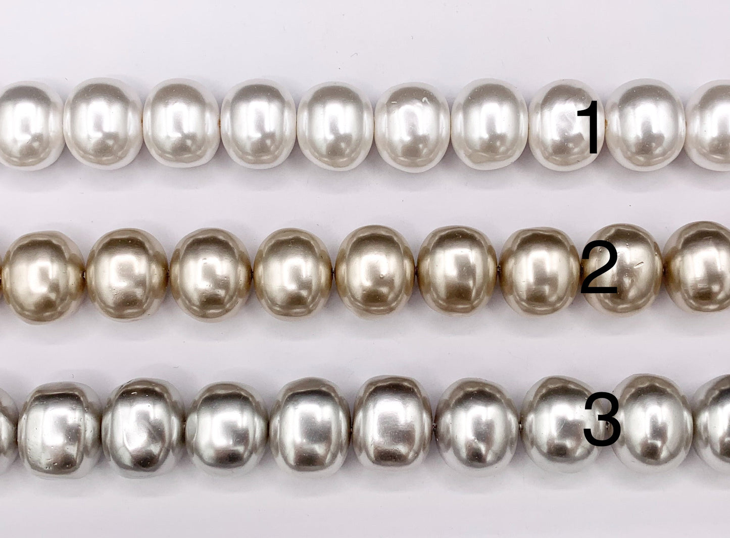 12x16mm Shell Pearl Egg Shape Beads Pearl Powder Coated Shell Oval Beads Around 15-16" (1 Strand)