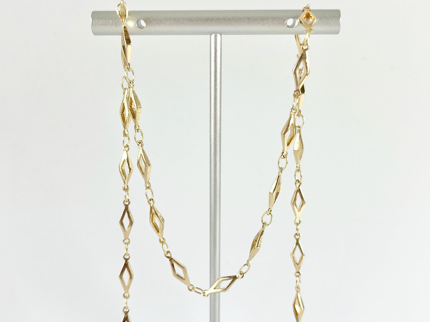18K Gold Plated Dainty Skinny Diamond Shape Chain By The Yard for Necklace and Bracelet Making