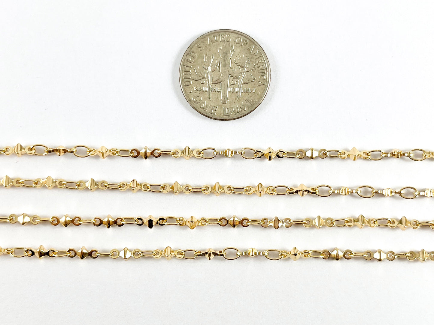 Minimalist Dainty Nugget 18K Gold Plated Chain for Necklace and Bracelet Making