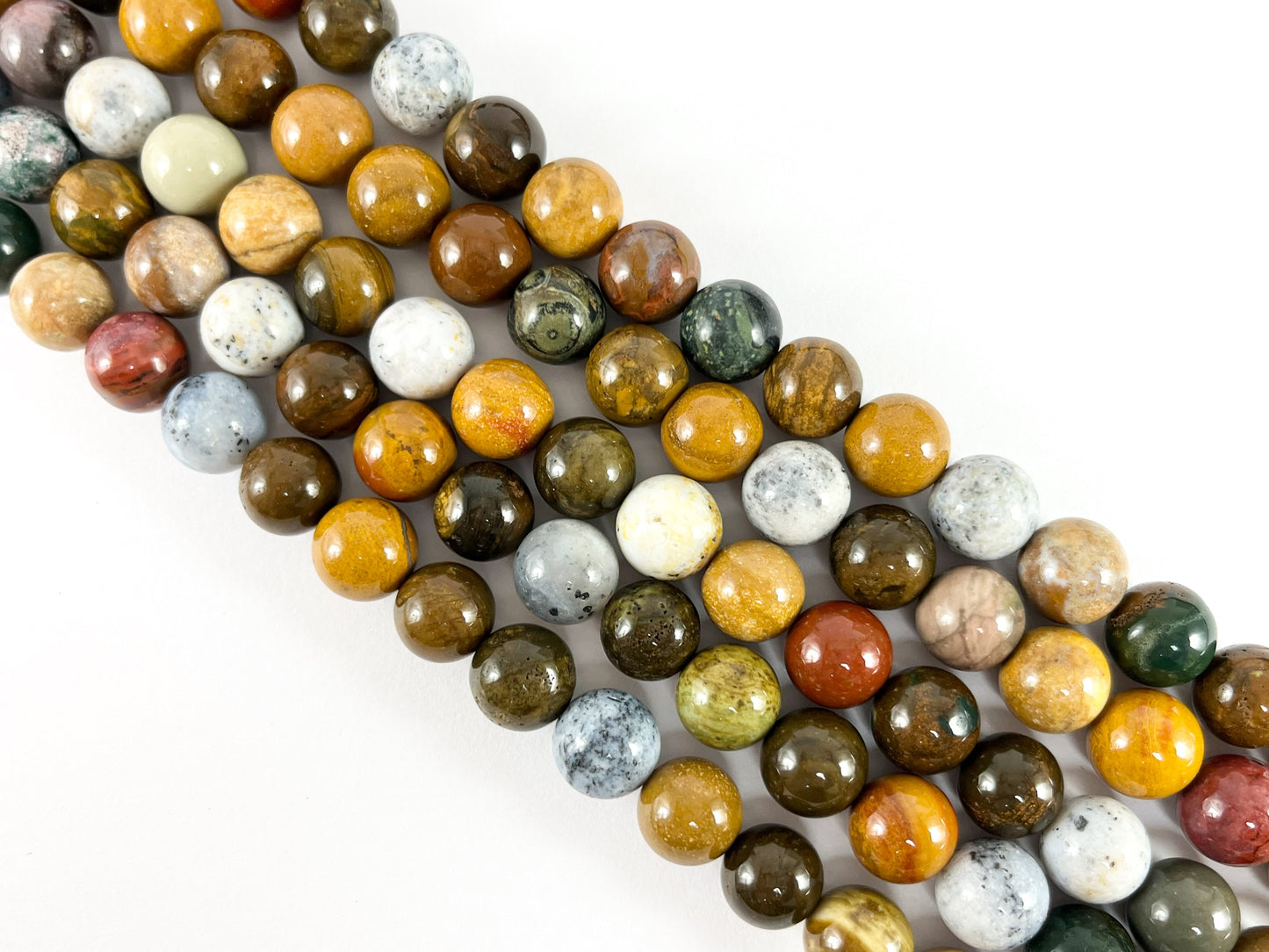 Hight Quality Yellow Ocean Jasper Natural Stone Round Smooth Beads 6mm 8mm 10mm