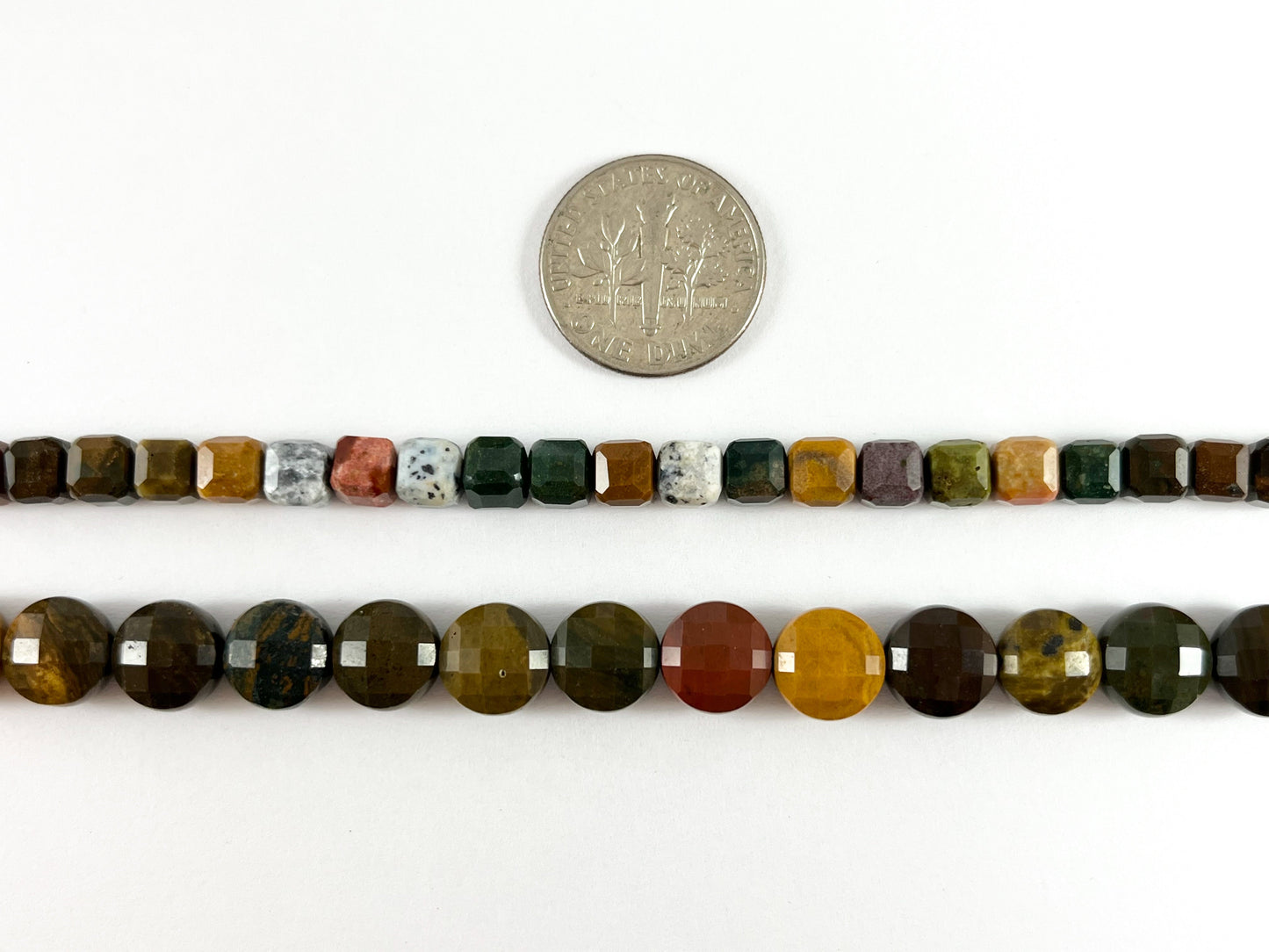 Hight Quality Yellow Ocean Jasper Faceted Cube and Coin Shape Natural Stone Beads