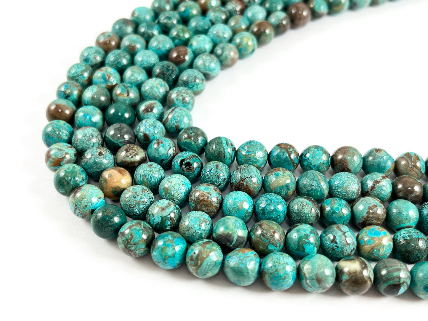 Turquoise Mushroom Jasper Beads Round Shiny Polished Smooth Natural Stone Beads 6mm 8mm 10mm 12mm Around 14-15"
