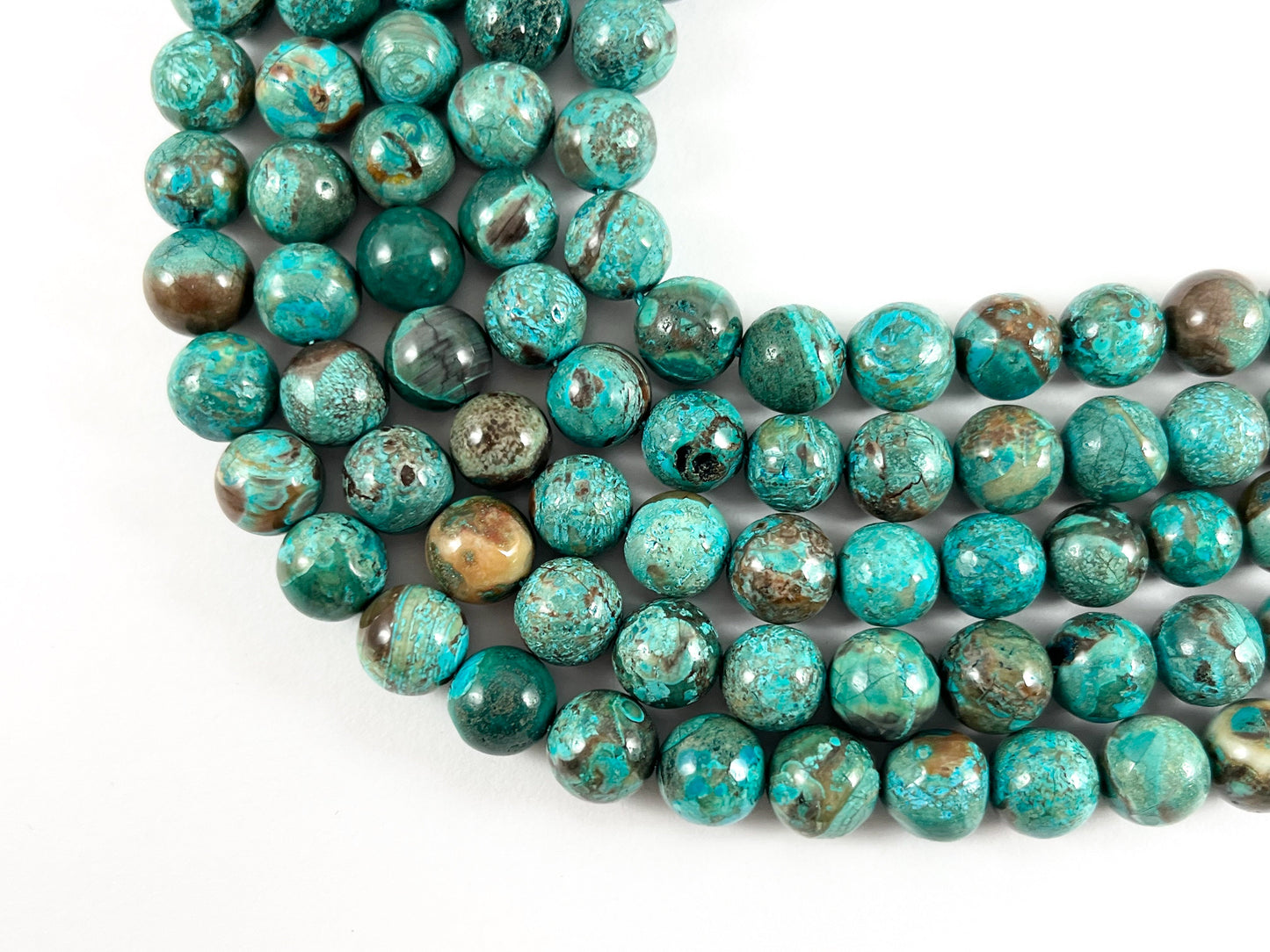 Turquoise Mushroom Jasper Beads Round Shiny Polished Smooth Natural Stone Beads 6mm 8mm 10mm 12mm Around 14-15"