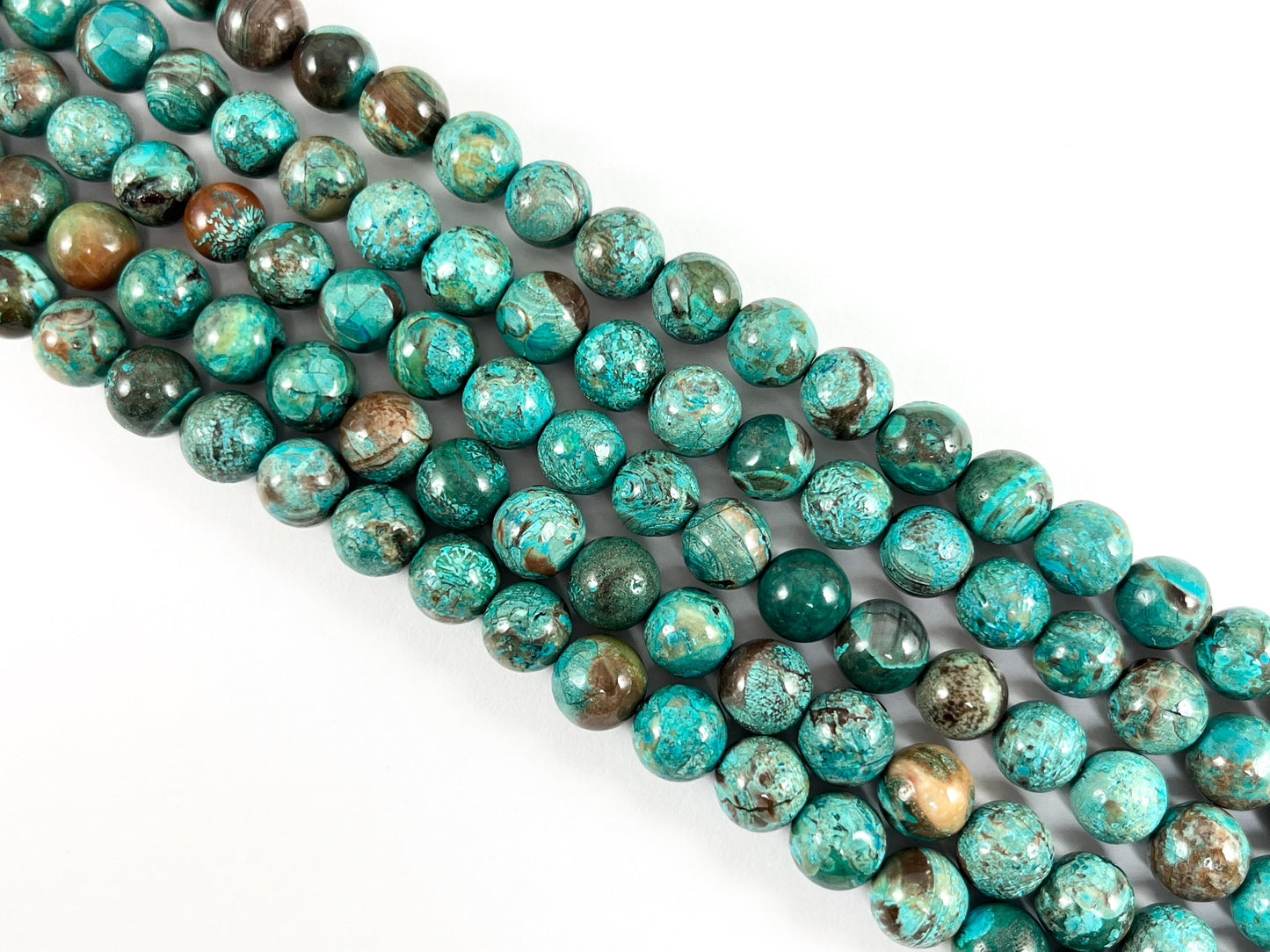Turquoise Mushroom Jasper Beads Round Shiny Polished Smooth Natural Stone Beads 6mm 8mm 10mm 12mm Around 14-15"