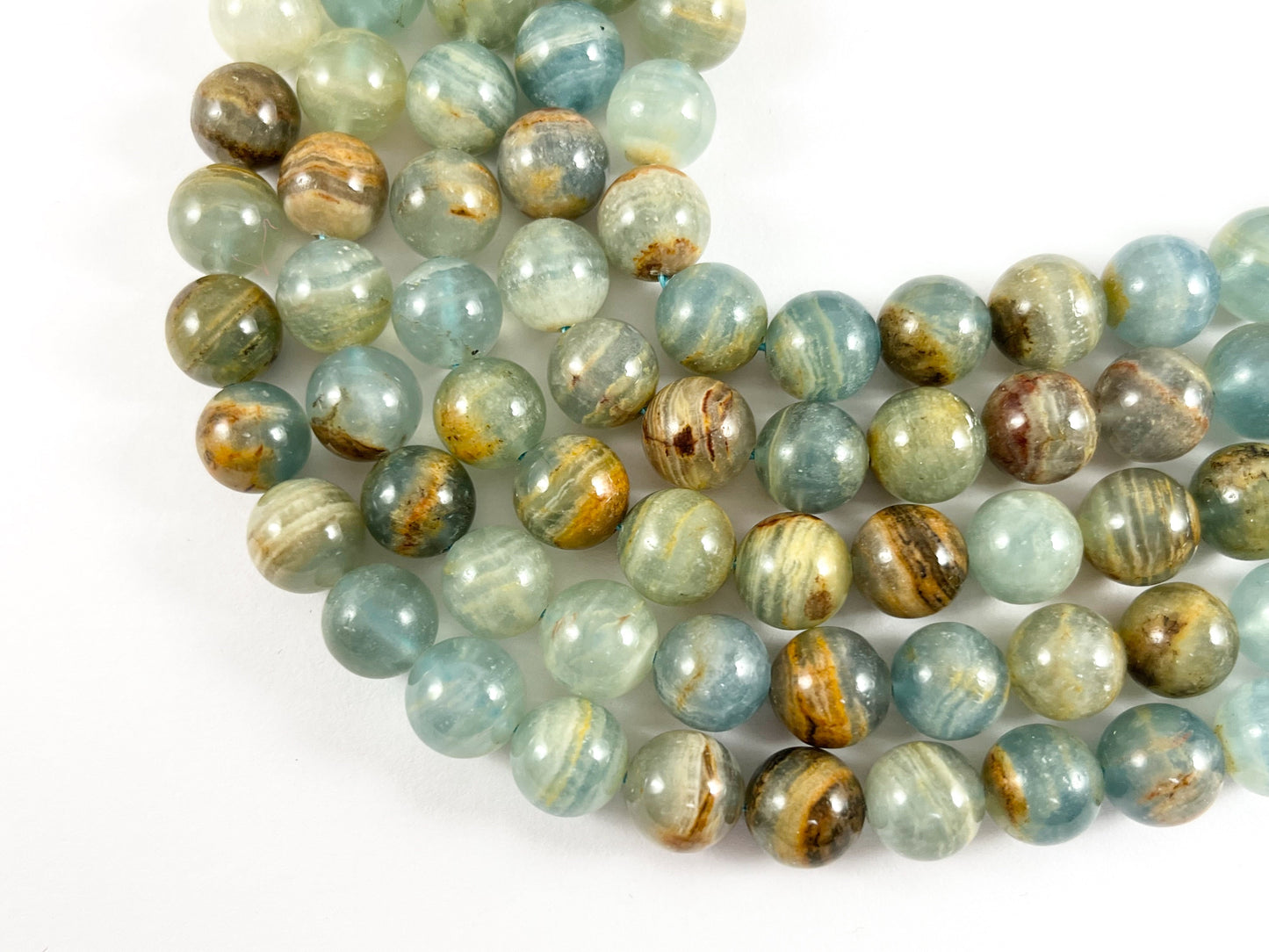 High Quality Blue Calcite Beads Round Shiny Polished Smooth Natural Stone Beads 6mm 8mm 10mm 12mm Around 14-15"