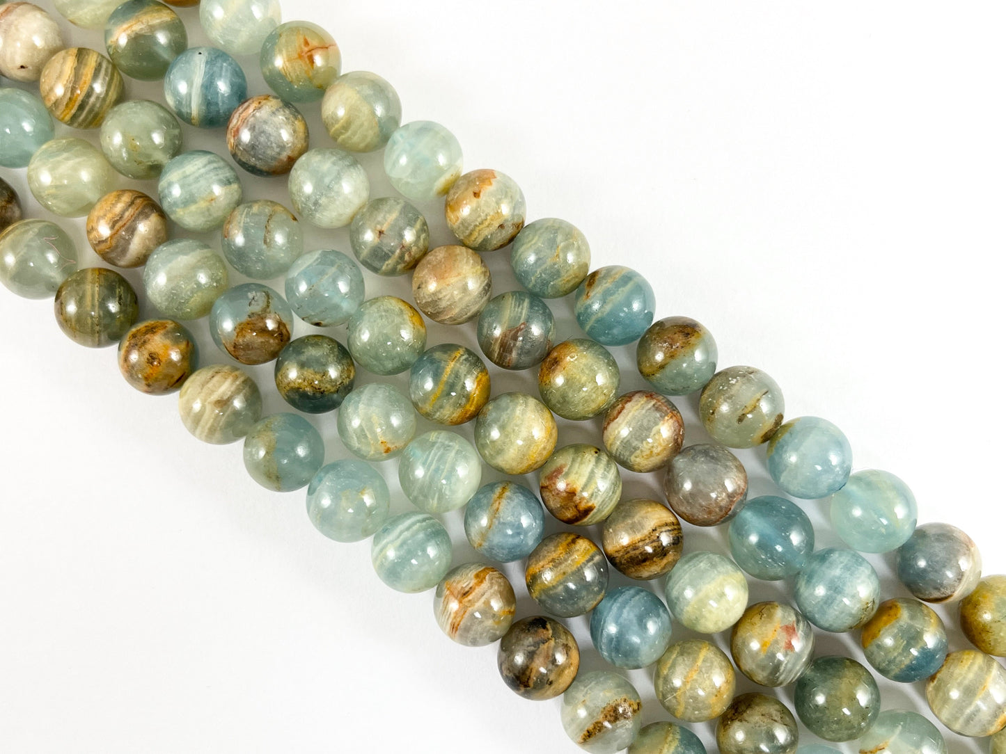 High Quality Blue Calcite Beads Round Shiny Polished Smooth Natural Stone Beads 6mm 8mm 10mm 12mm Around 14-15"