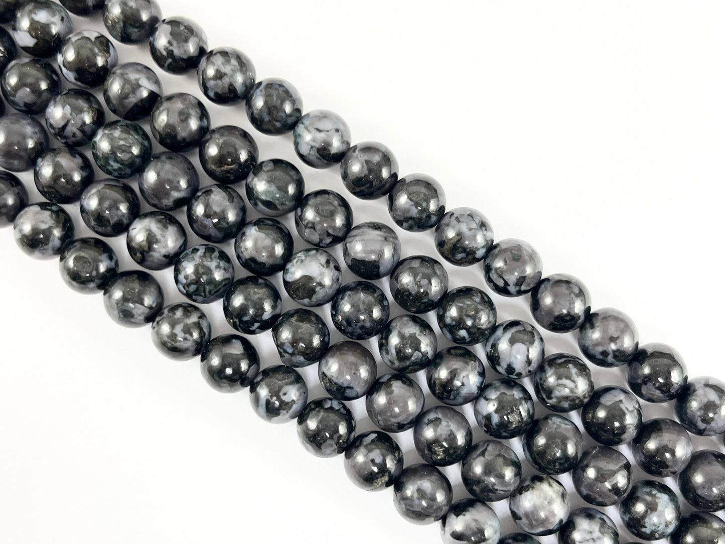 High Quality Indigo Gabbro/ Mystic Merlinite Round Smooth Black Shiny Natural Stone Beads 4mm 6mm 8mm 10mm 12mm