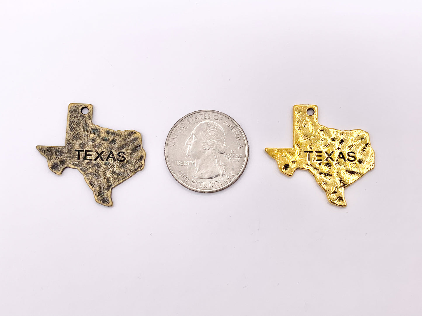 29x31mm Pewter Texas State Charms in Gold, Matte Gold, Matte Silver, Brass, Copper, Gunmetal and Patina