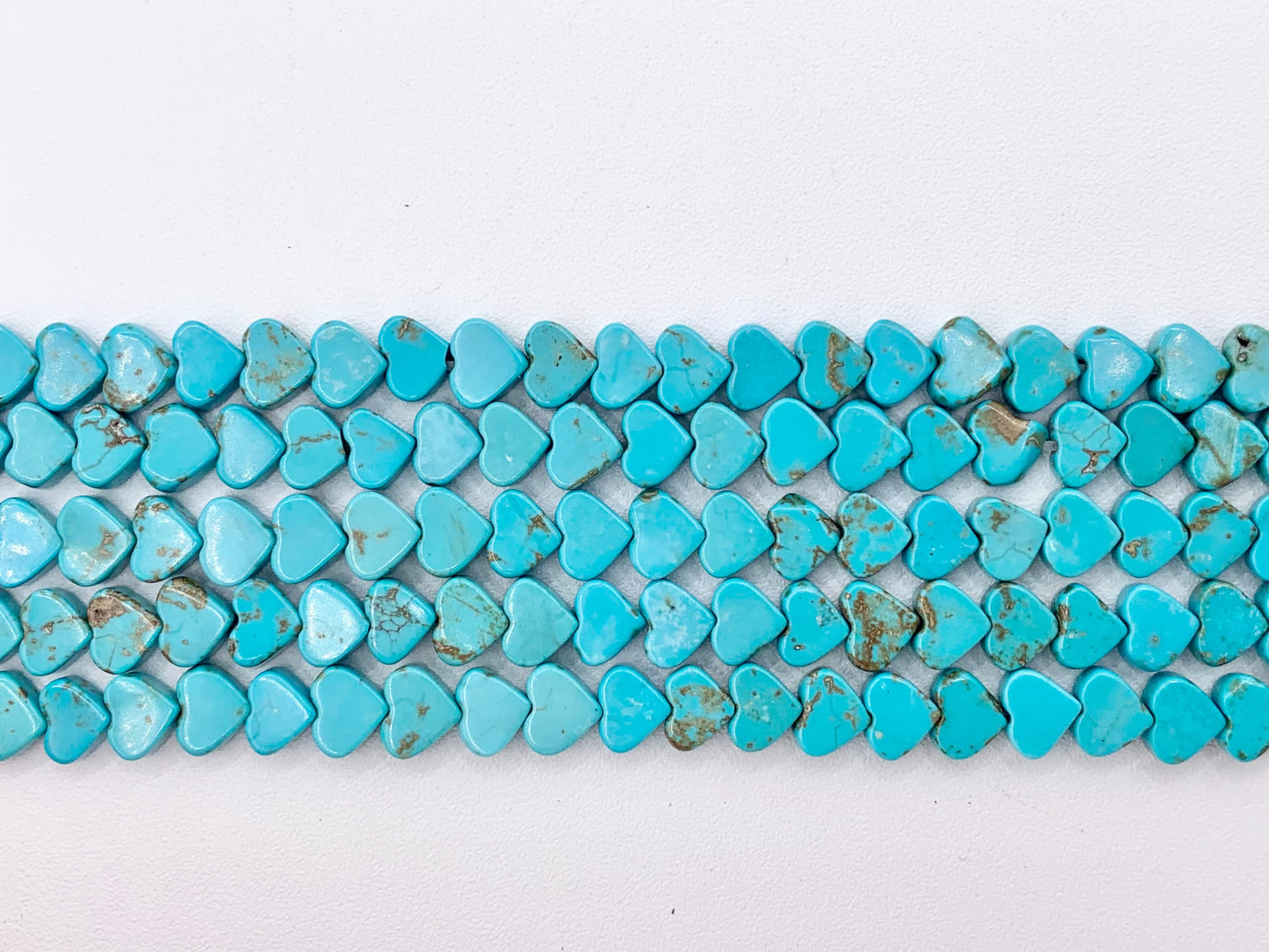5x6mm Grade AAA Natural Magnesite Hand Shaped Imitation Turquoise Heart Handcut Beads Around 16"