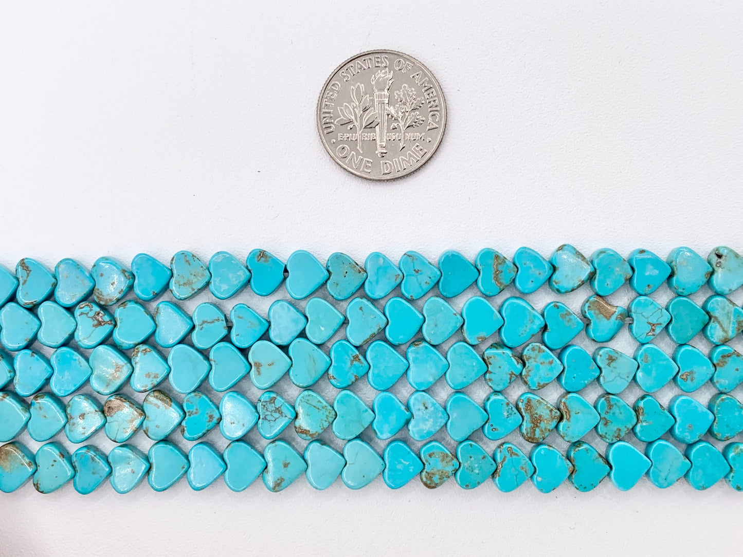 5x6mm Grade AAA Natural Magnesite Hand Shaped Imitation Turquoise Heart Handcut Beads Around 16"