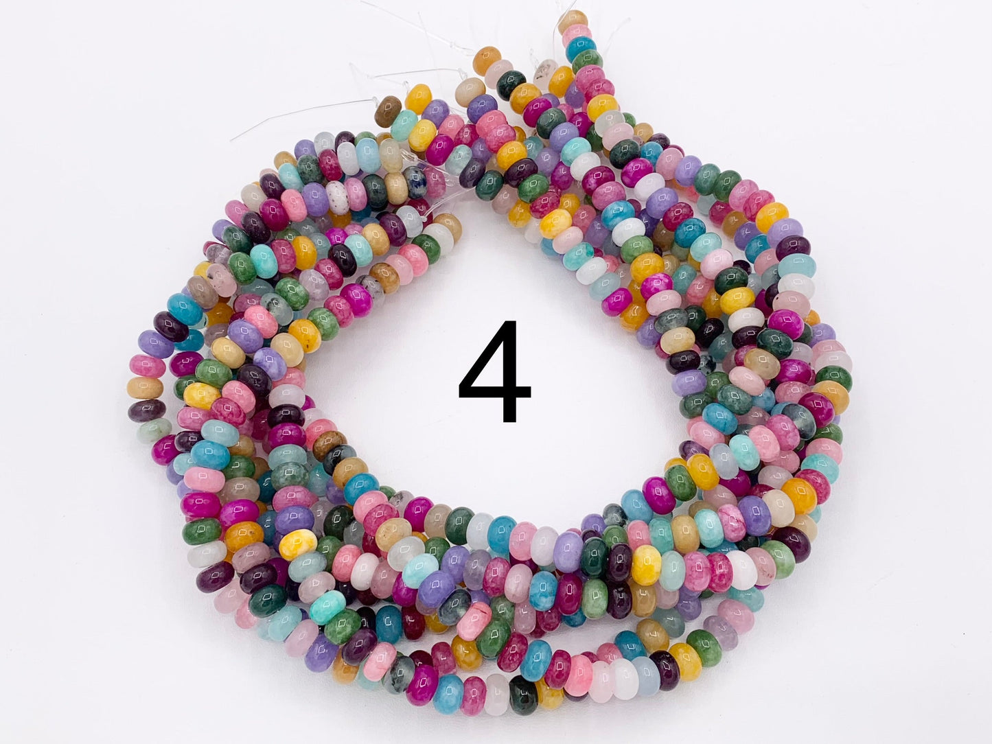 5x8mm Beautiful Mixed Color Quartz Smooth Rondelle Beads | Multicolor Dyed Jade, Jasper And Quartz Beads Natural Stone Beads Around 15"