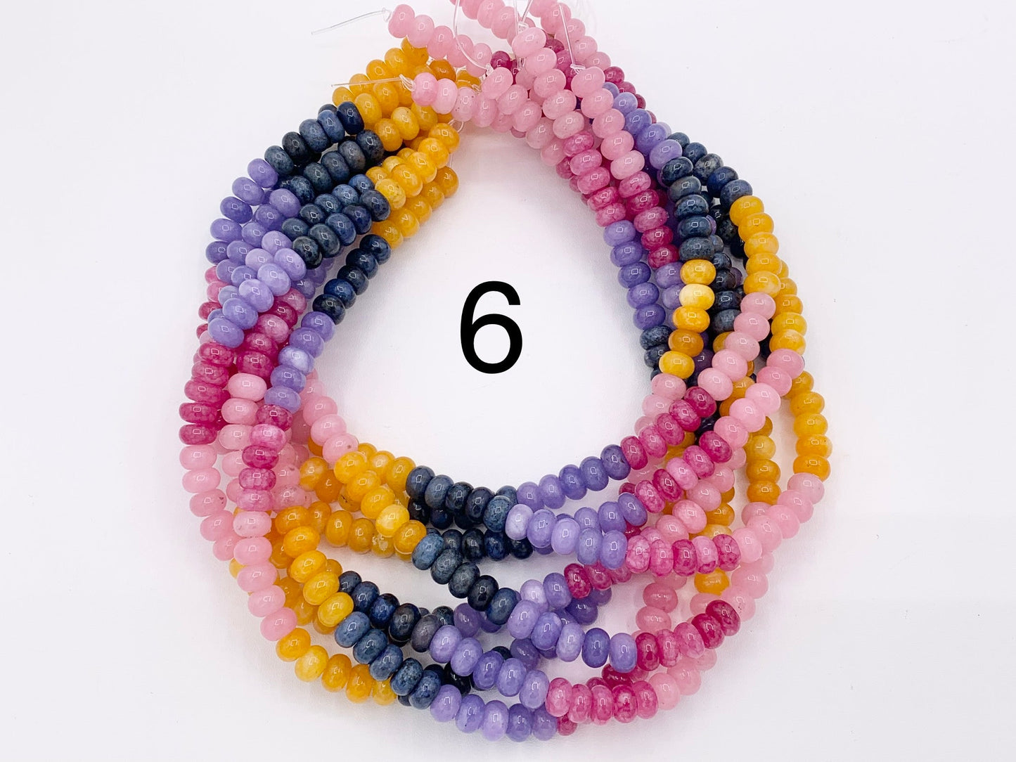 5x8mm Beautiful Mixed Color Quartz Smooth Rondelle Beads | Multicolor Dyed Jade, Jasper And Quartz Beads Natural Stone Beads Around 15"