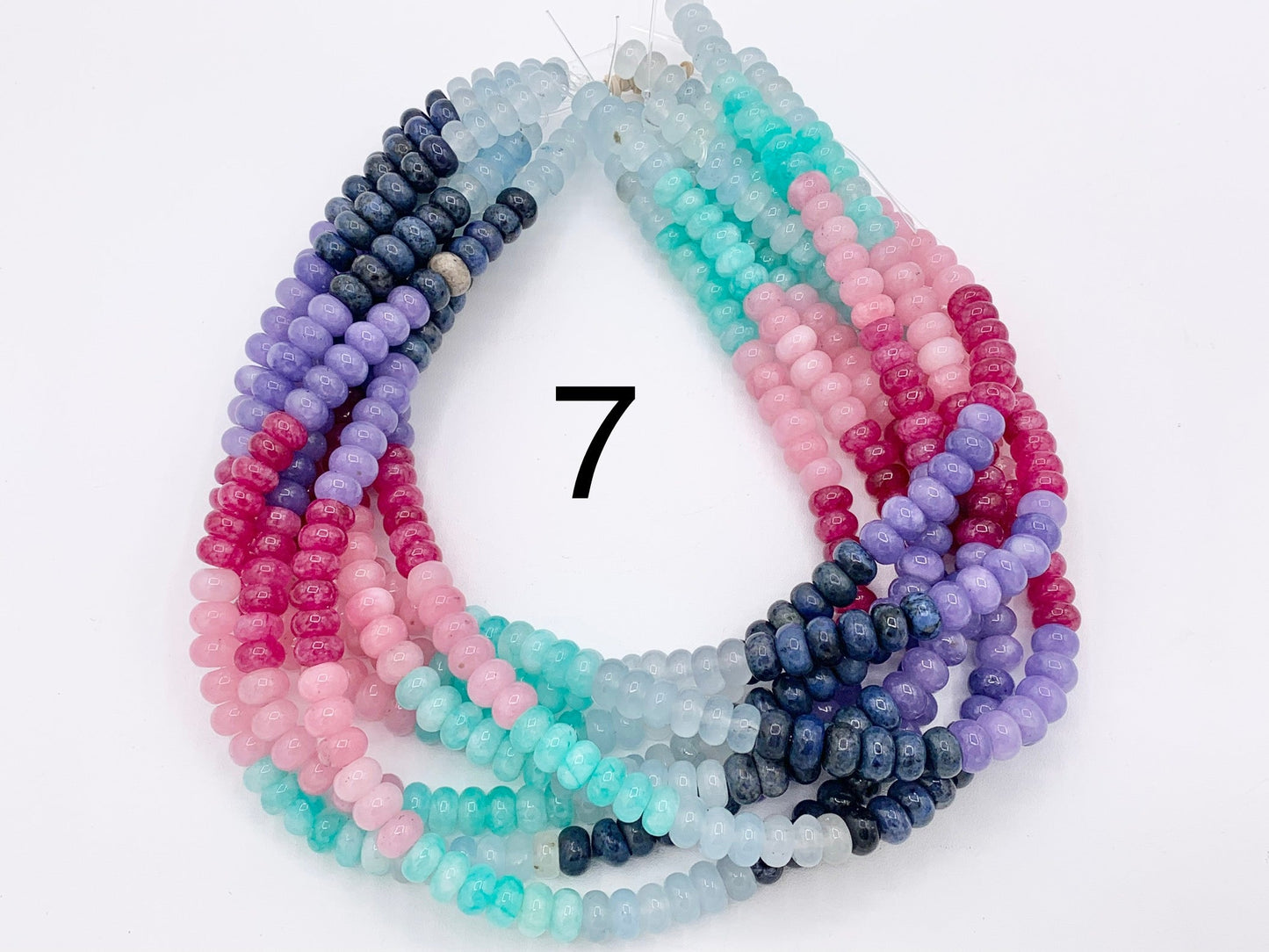 5x8mm Beautiful Mixed Color Quartz Smooth Rondelle Beads | Multicolor Dyed Jade, Jasper And Quartz Beads Natural Stone Beads Around 15"