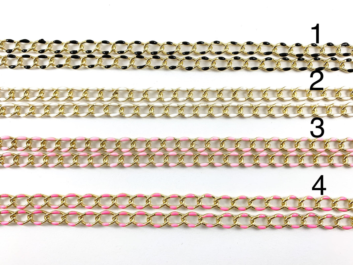 18K Gold Plated and Enamel Plated Copper Cuban Chain