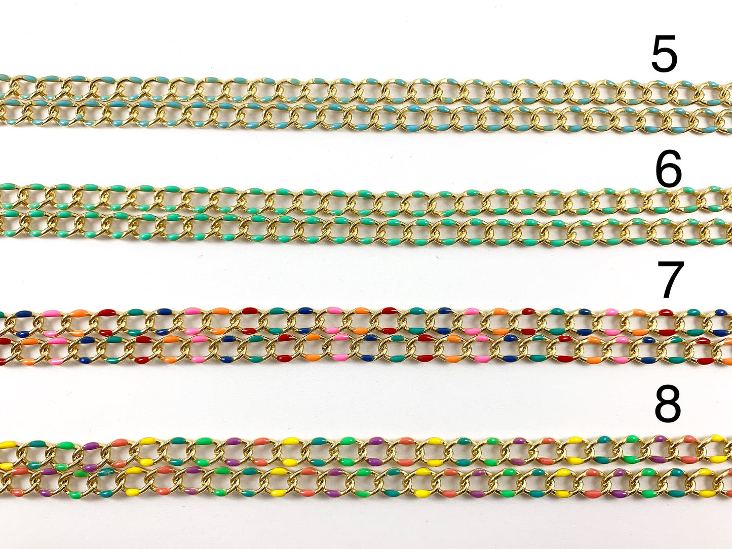 18K Gold Plated and Enamel Plated Copper Cuban Chain
