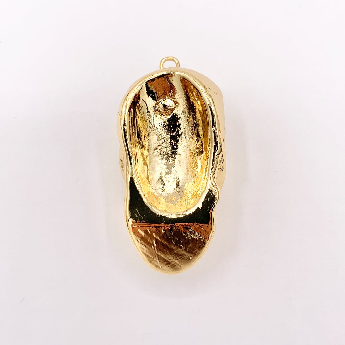 Large Gold Skull Pendant With Red CZ Pave Plated in 18K Gold Copper Base 1 PC