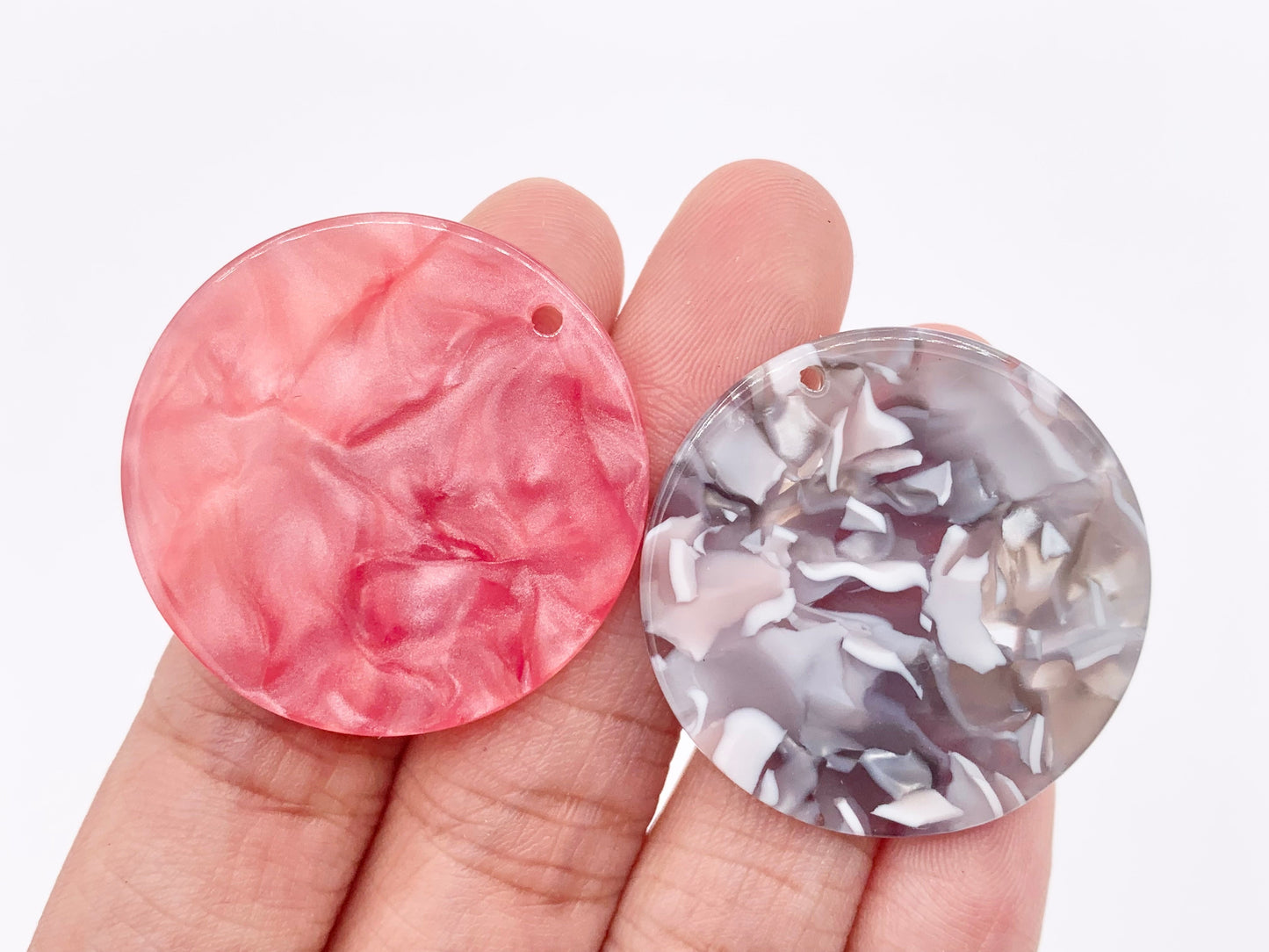 31mm/40mm Acetate Coin & Hollow Circle Earring Pendants Acetate Earring Findings For Jewelry Making 8PCS/10PCS