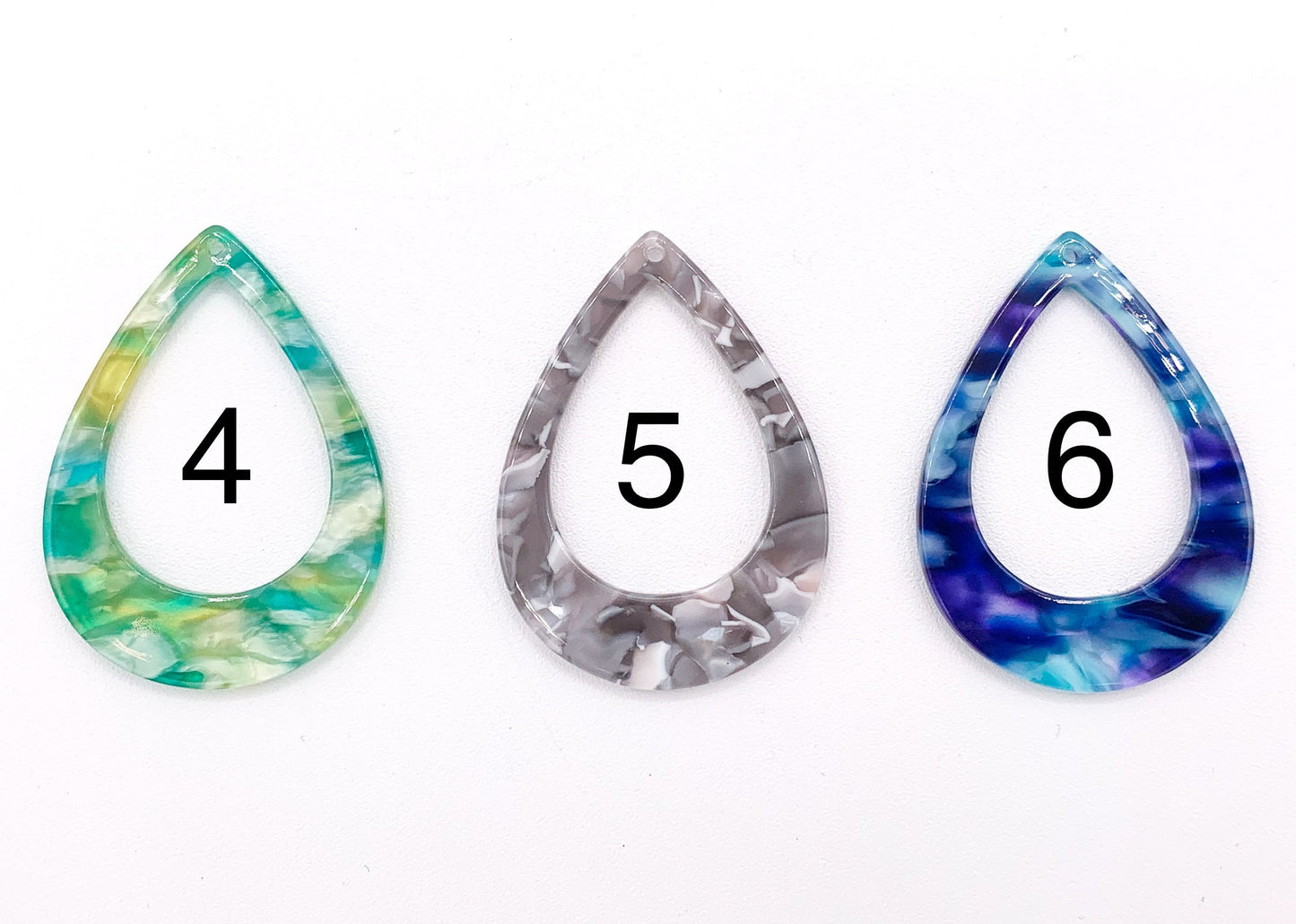 33x45mm Acetate Hollow Teardrop Earring Pendants Acetate Earring Findings For Jewelry Making 6 Colors Available 8PCS