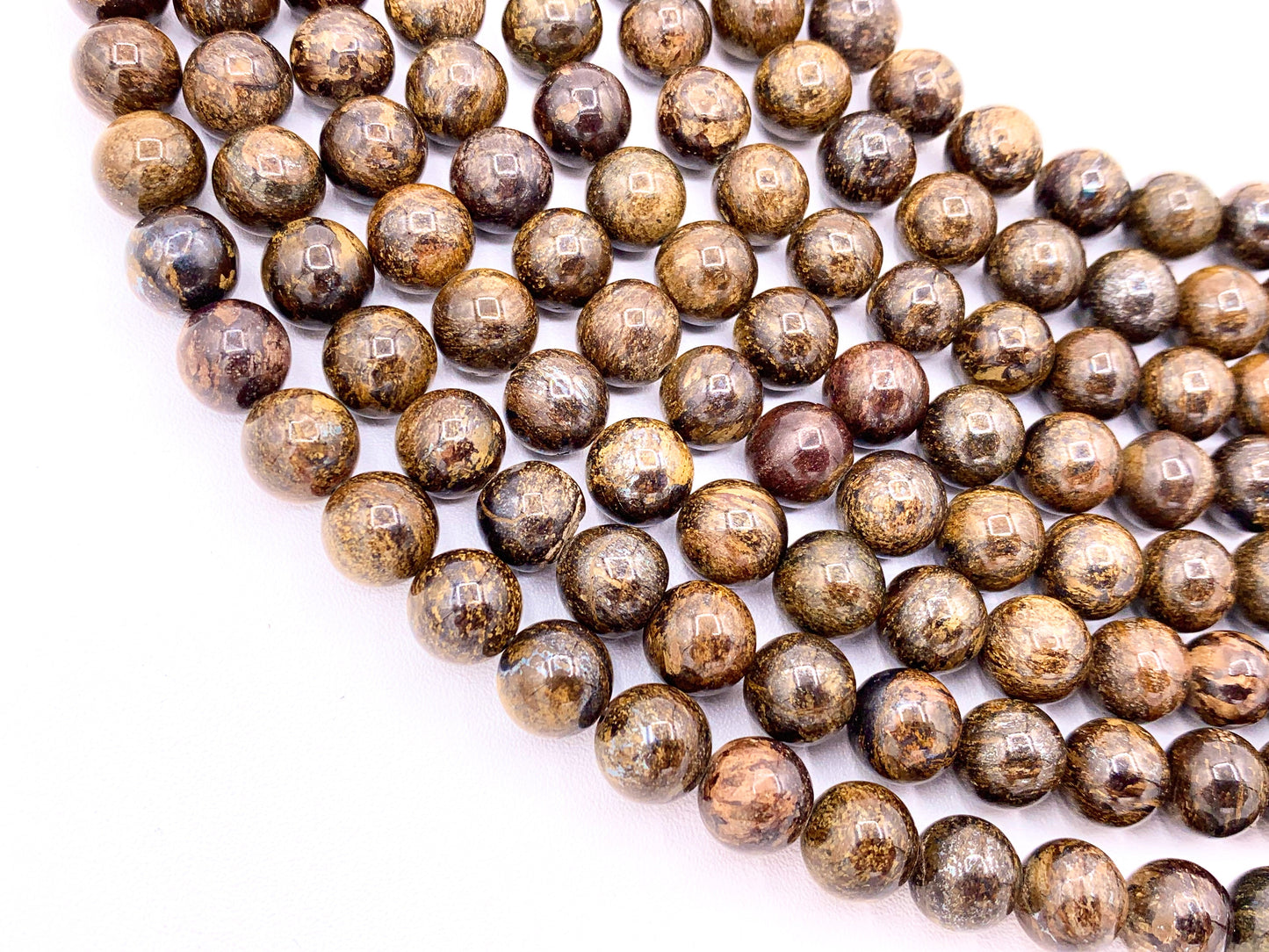 High Quality Bronzite Round Smooth Natural Color Genuine Gemstone Beads 4mm 6mm 8mm 10mm 12mm Around 15"