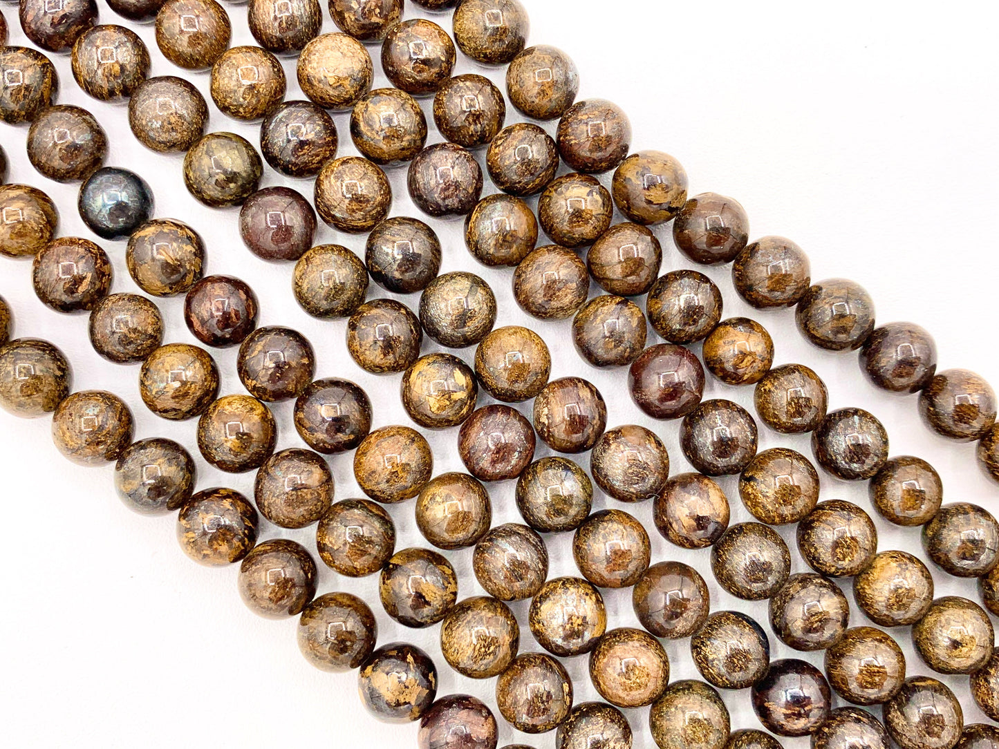 High Quality Bronzite Round Smooth Natural Color Genuine Gemstone Beads 4mm 6mm 8mm 10mm 12mm Around 15"