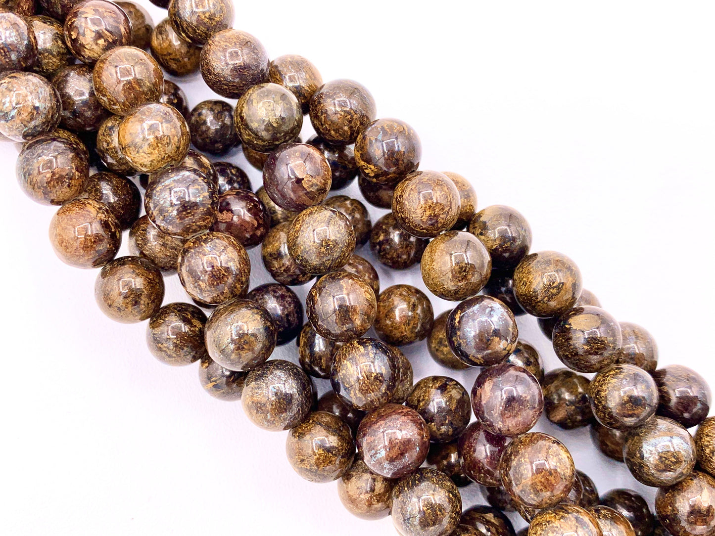 High Quality Bronzite Round Smooth Natural Color Genuine Gemstone Beads 4mm 6mm 8mm 10mm 12mm Around 15"