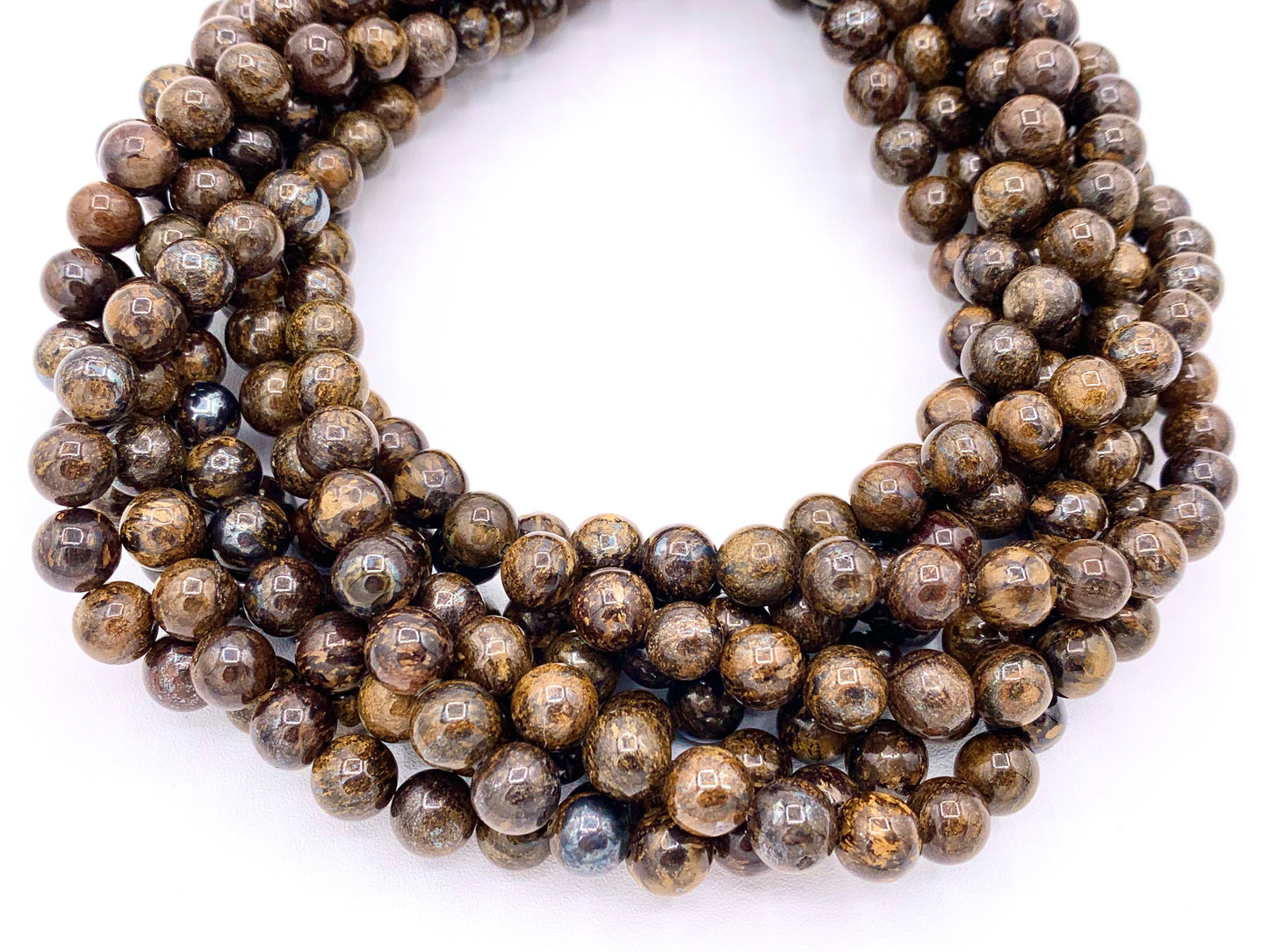 High Quality Bronzite Round Smooth Natural Color Genuine Gemstone Beads 4mm 6mm 8mm 10mm 12mm Around 15"