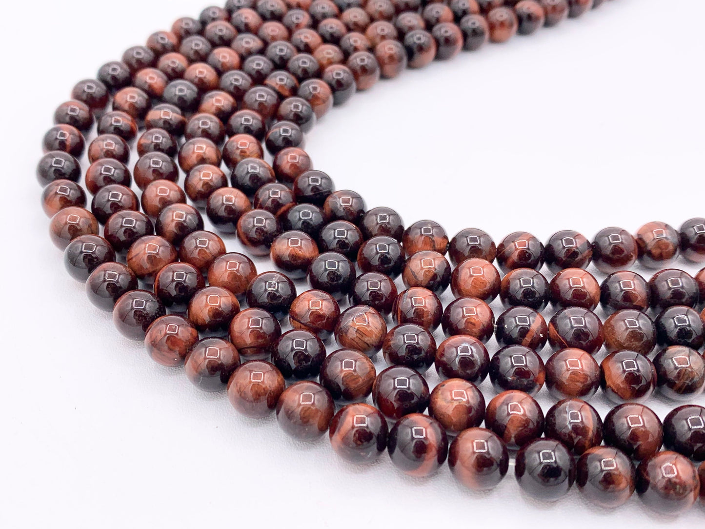 High Quality Red Tiger's Eye Round Smooth Natural Red Color Genuine Gemstone Beads 4mm 6mm 8mm 10mm 12mm Around 15"