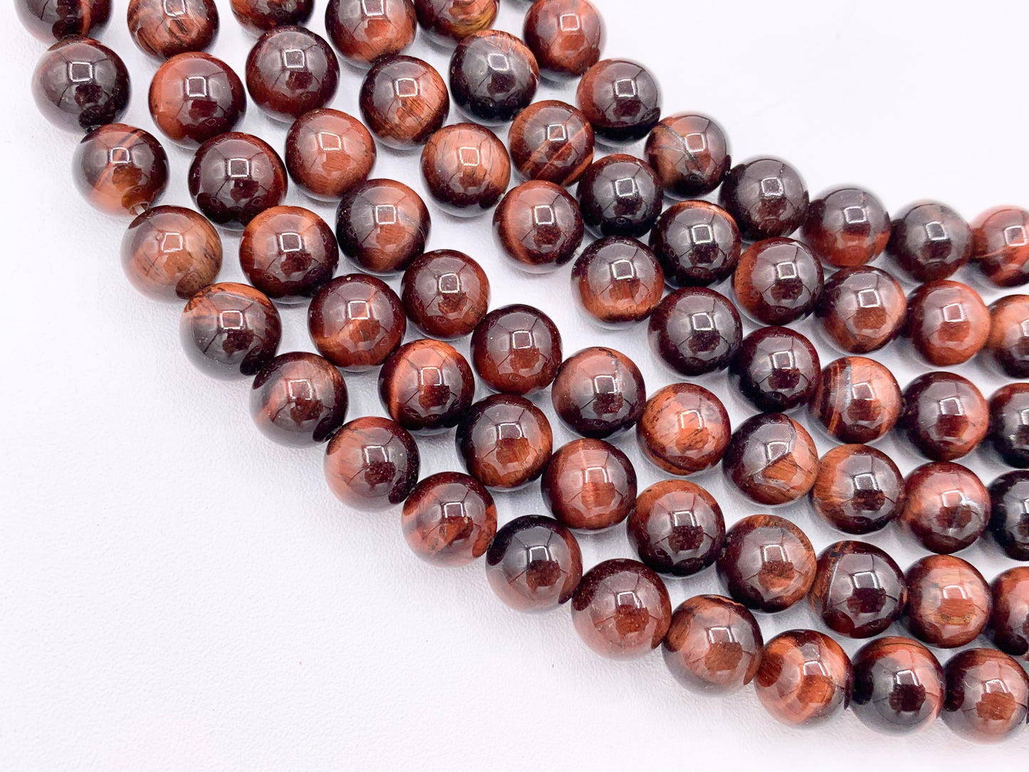 High Quality Red Tiger's Eye Round Smooth Natural Red Color Genuine Gemstone Beads 4mm 6mm 8mm 10mm 12mm Around 15"