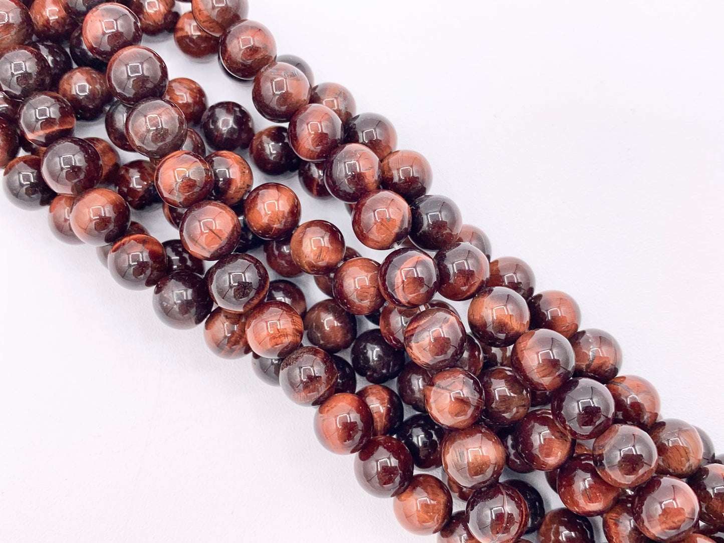 High Quality Red Tiger's Eye Round Smooth Natural Red Color Genuine Gemstone Beads 4mm 6mm 8mm 10mm 12mm Around 15"