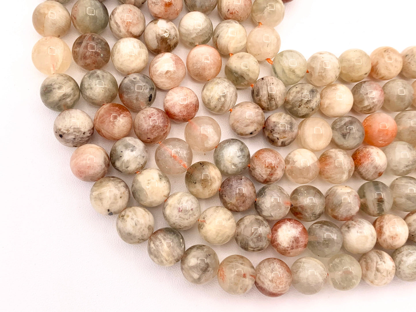 Arusha Sunstone Round Smooth Shiny Natural Gemstone Beads For Jewelry Making 15" 6mm 8mm 10mm 11-12mm
