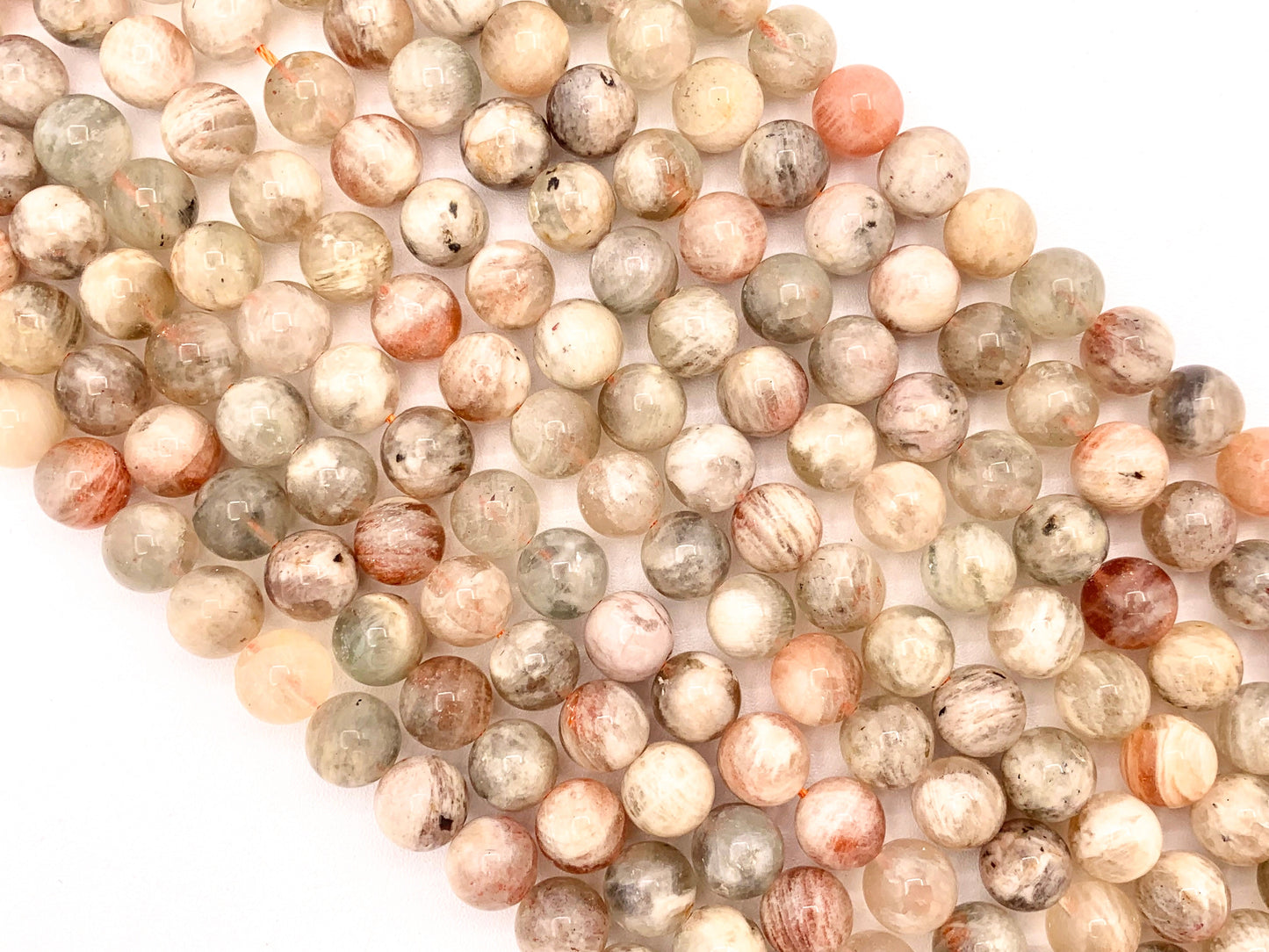 Arusha Sunstone Round Smooth Shiny Natural Gemstone Beads For Jewelry Making 15" 6mm 8mm 10mm 11-12mm