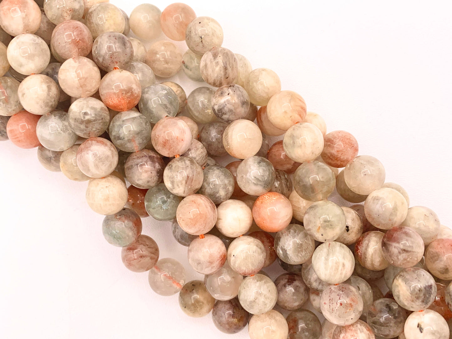 Arusha Sunstone Round Smooth Shiny Natural Gemstone Beads For Jewelry Making 15" 6mm 8mm 10mm 11-12mm