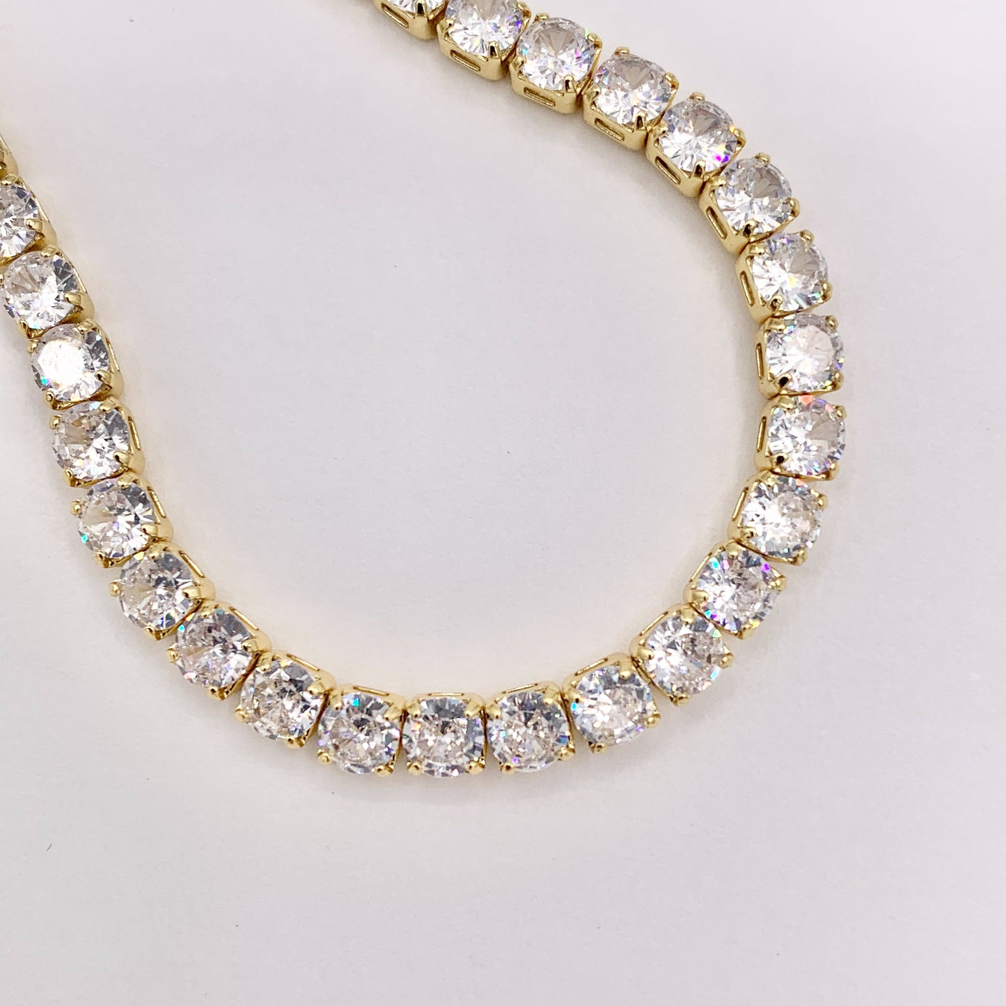 Delicate 18K Gold Plated Dainty Minimalist Fancy Tennis Rhinestone Cup Chain Bracelet 3 PCS