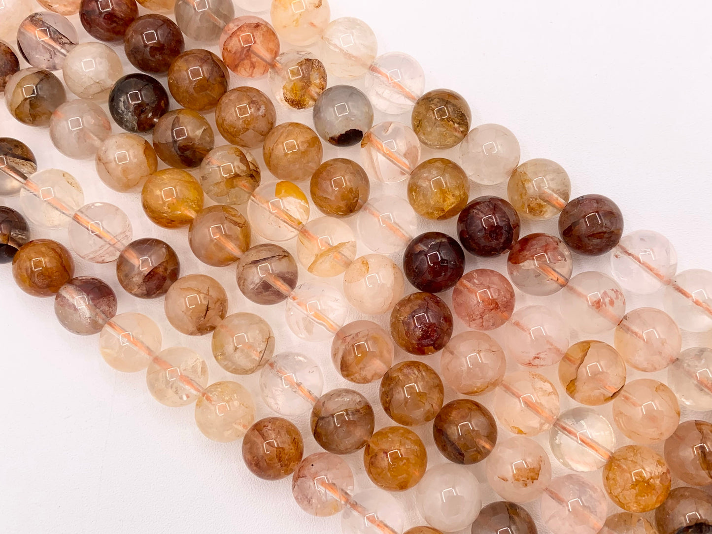 Natural Red Hematoid Quartz Round Smooth Natural Stone Beads 6mm 8mm 10mm Around 15"