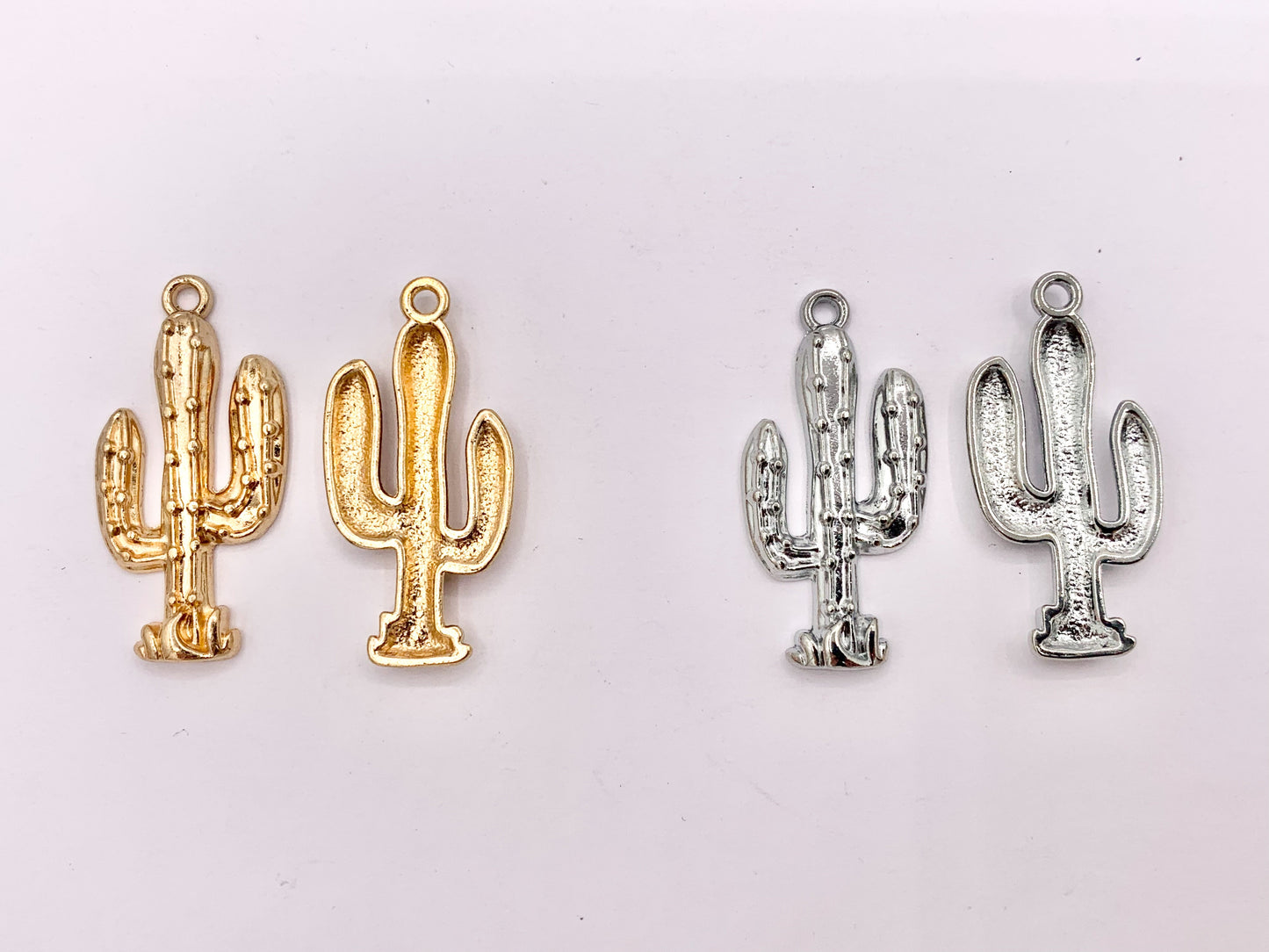 16x33mm Pewter Cactus Pendants Bulk Order in Rosy Gold, Silver, Brass, Copper 125 Grams