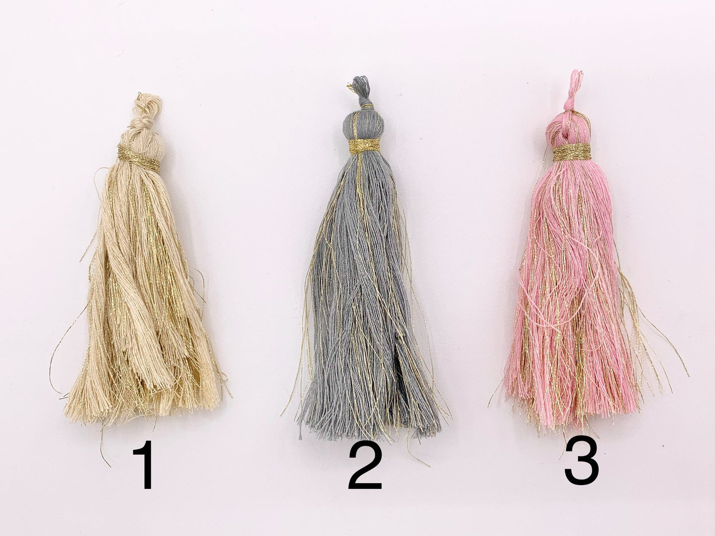 3.5 inches Silk Tassel Beautiful Handmade Tassel Mala Tassel in Cream, Gray, Pink, Peach, Blue, Green