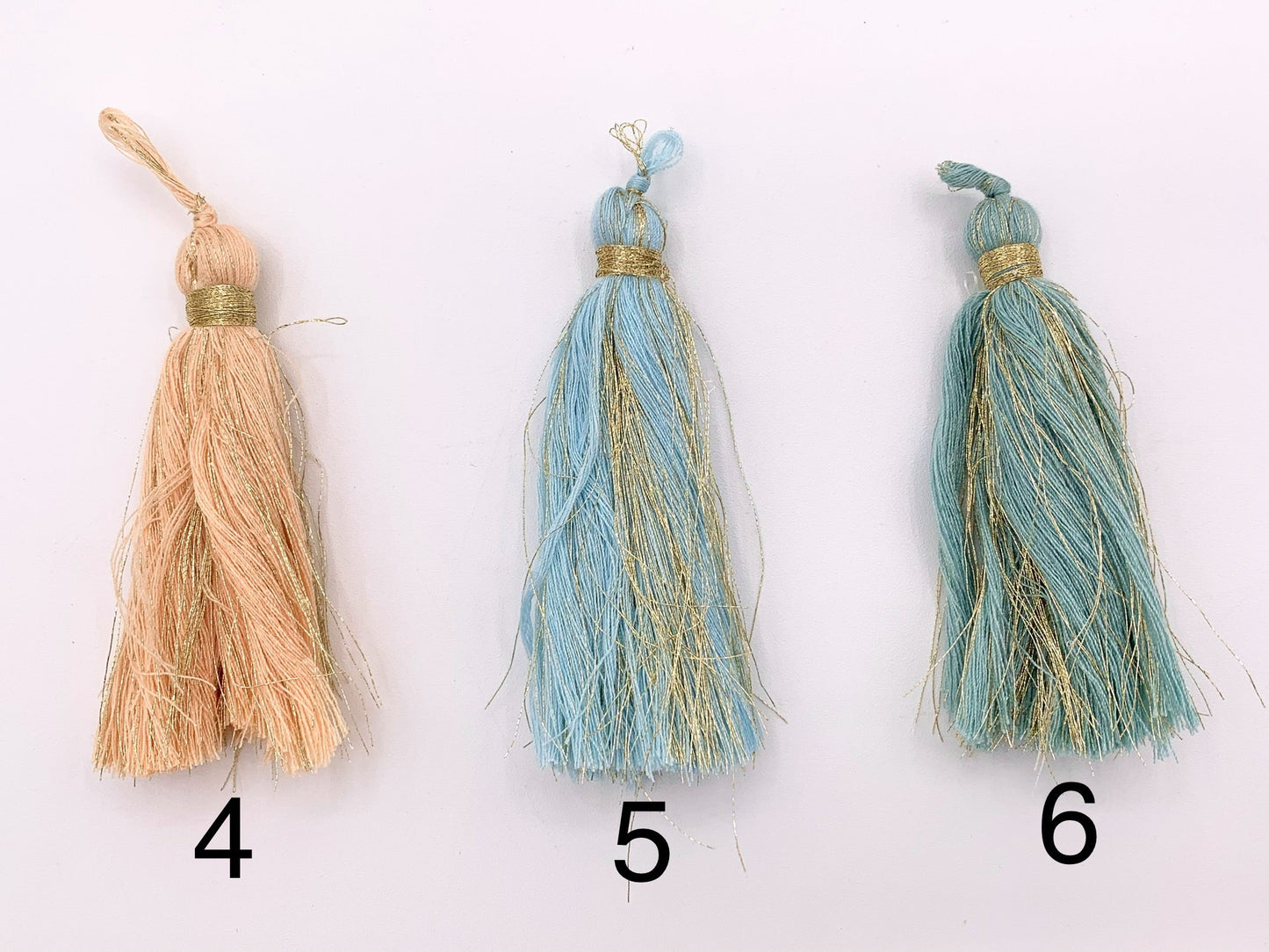 3.5 inches Silk Tassel Beautiful Handmade Tassel Mala Tassel in Cream, Gray, Pink, Peach, Blue, Green