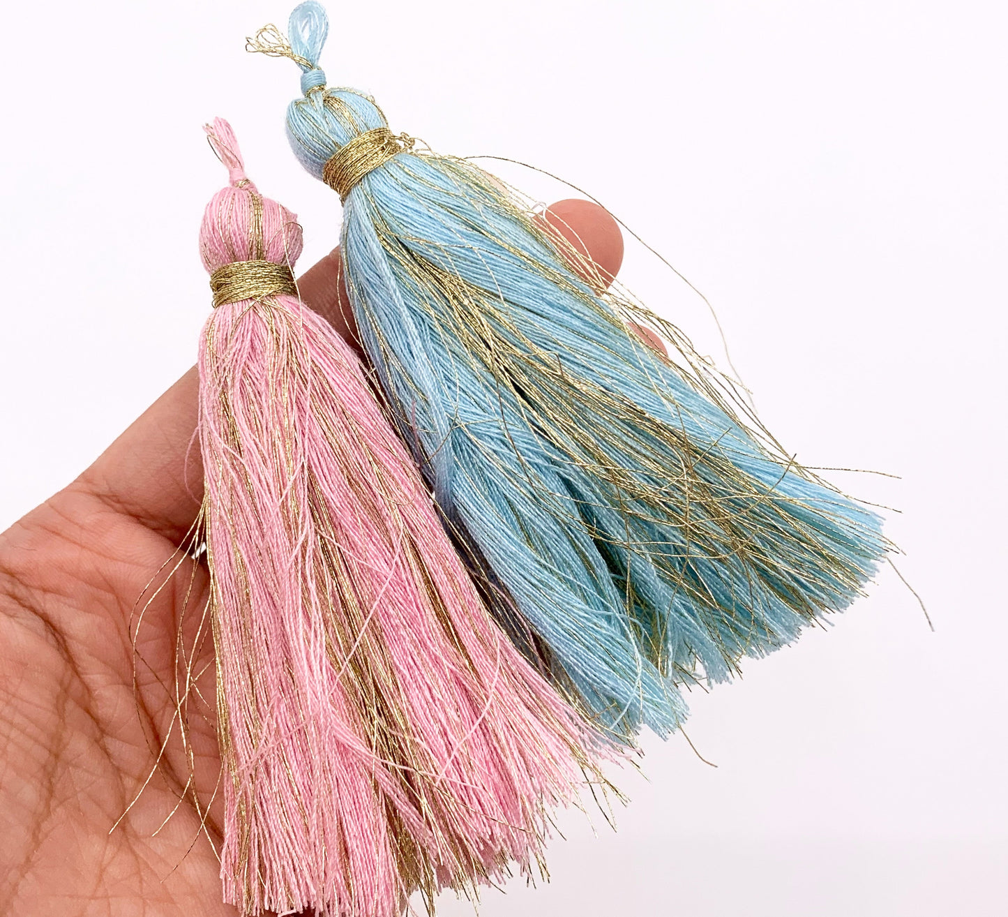 3.5 inches Silk Tassel Beautiful Handmade Tassel Mala Tassel in Cream, Gray, Pink, Peach, Blue, Green
