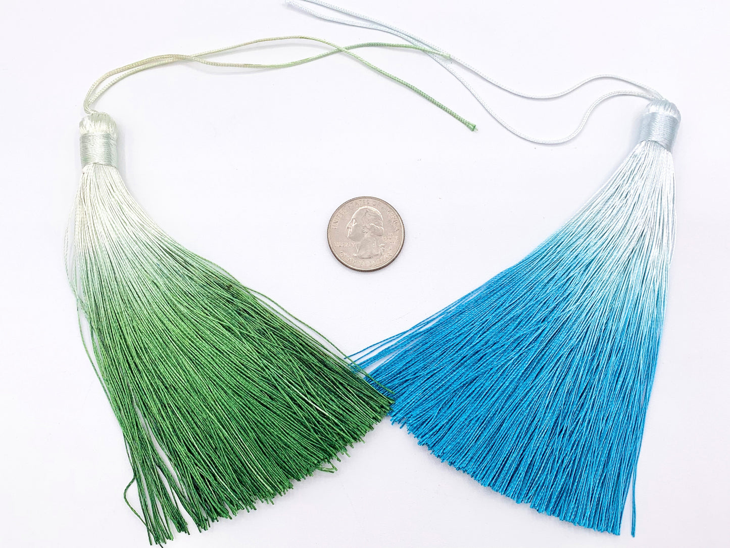 5.25 inches Long Silk Tassel Beautiful Graduate Color Handmade Tassel Large Mala Tassel Brown Green Blue Navy Blue
