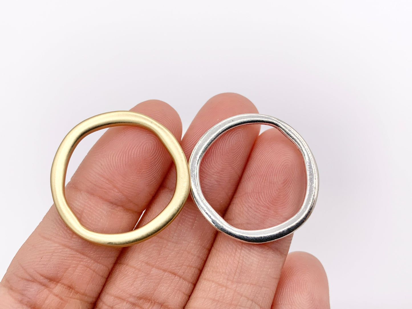 23mm Pewter Irregular Circle Pendants Hoop Ring Bulk Order in 7 Colors
