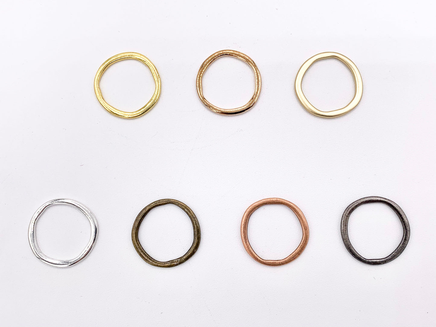 23mm Pewter Irregular Circle Pendants Hoop Ring Bulk Order in 7 Colors