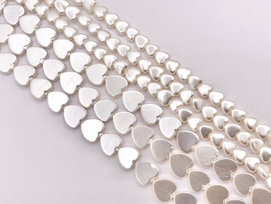 6mm 8mm Shell Pearl Heart Shape Mother of Pearl White Heart Beads Around 15-16"
