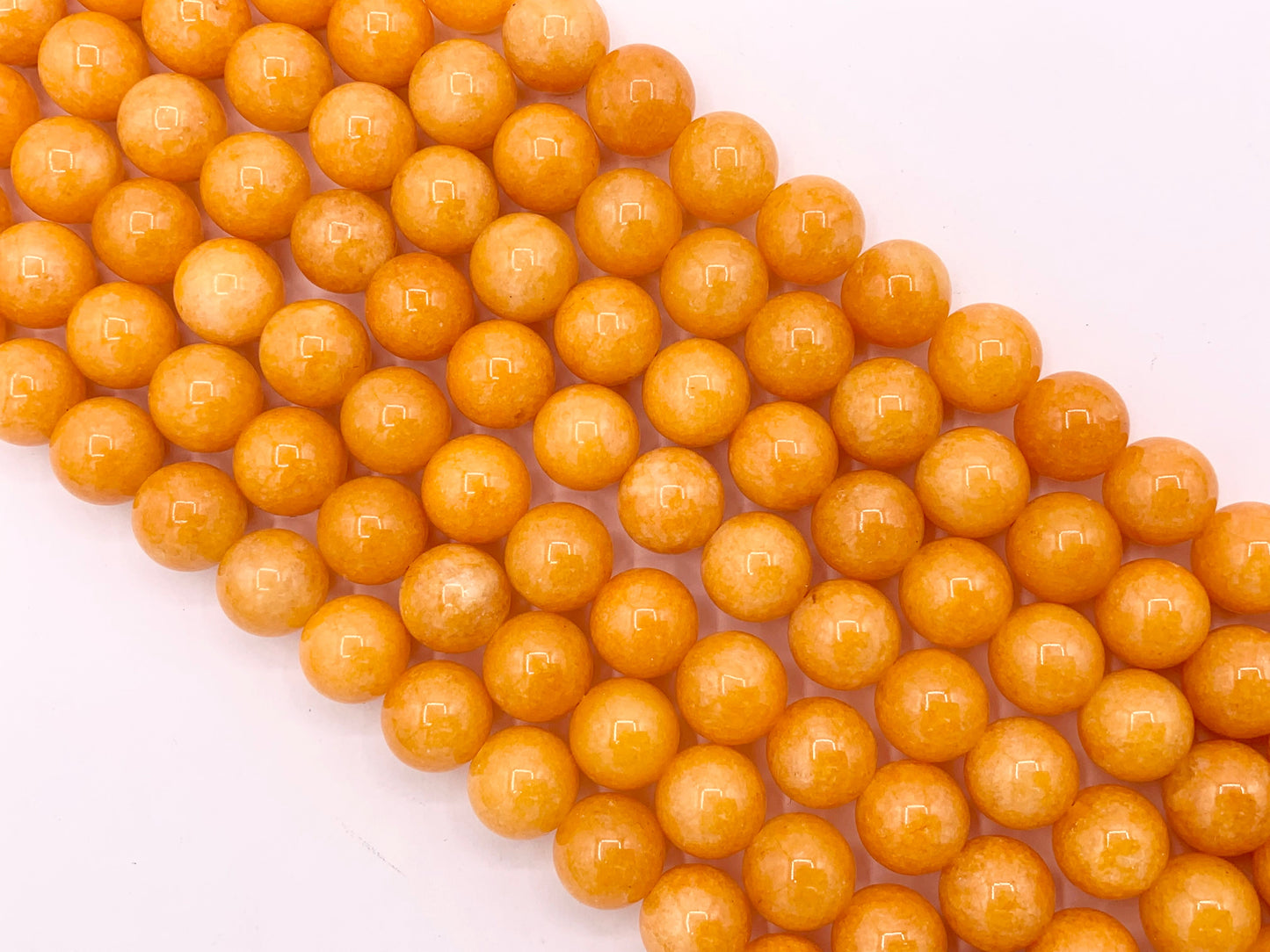 Bright Orange Dyed Malaysian Jade Round Smooth Shiny Natural Stone Beads Beautiful Candy Color Beads 6mm 8mm 10mm 12mm Around 15"