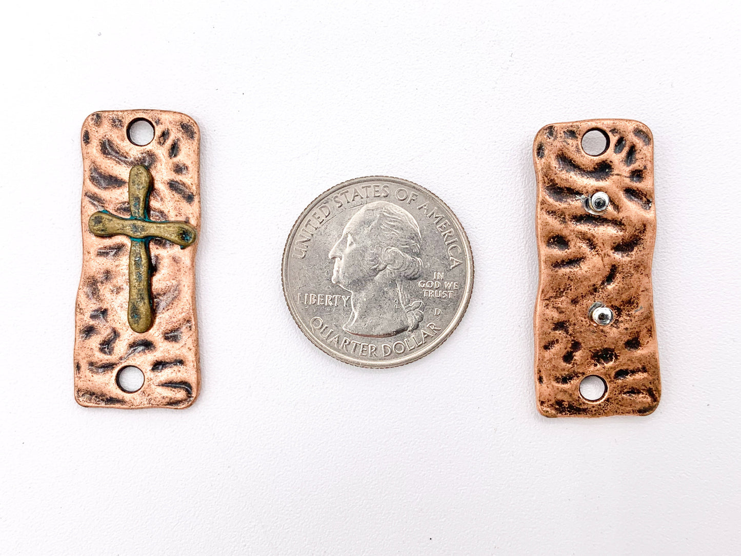 15x37mm Pewter Cross Rectangular Pendants in Gold, Silver, Bronze, Copper, Gunmetal